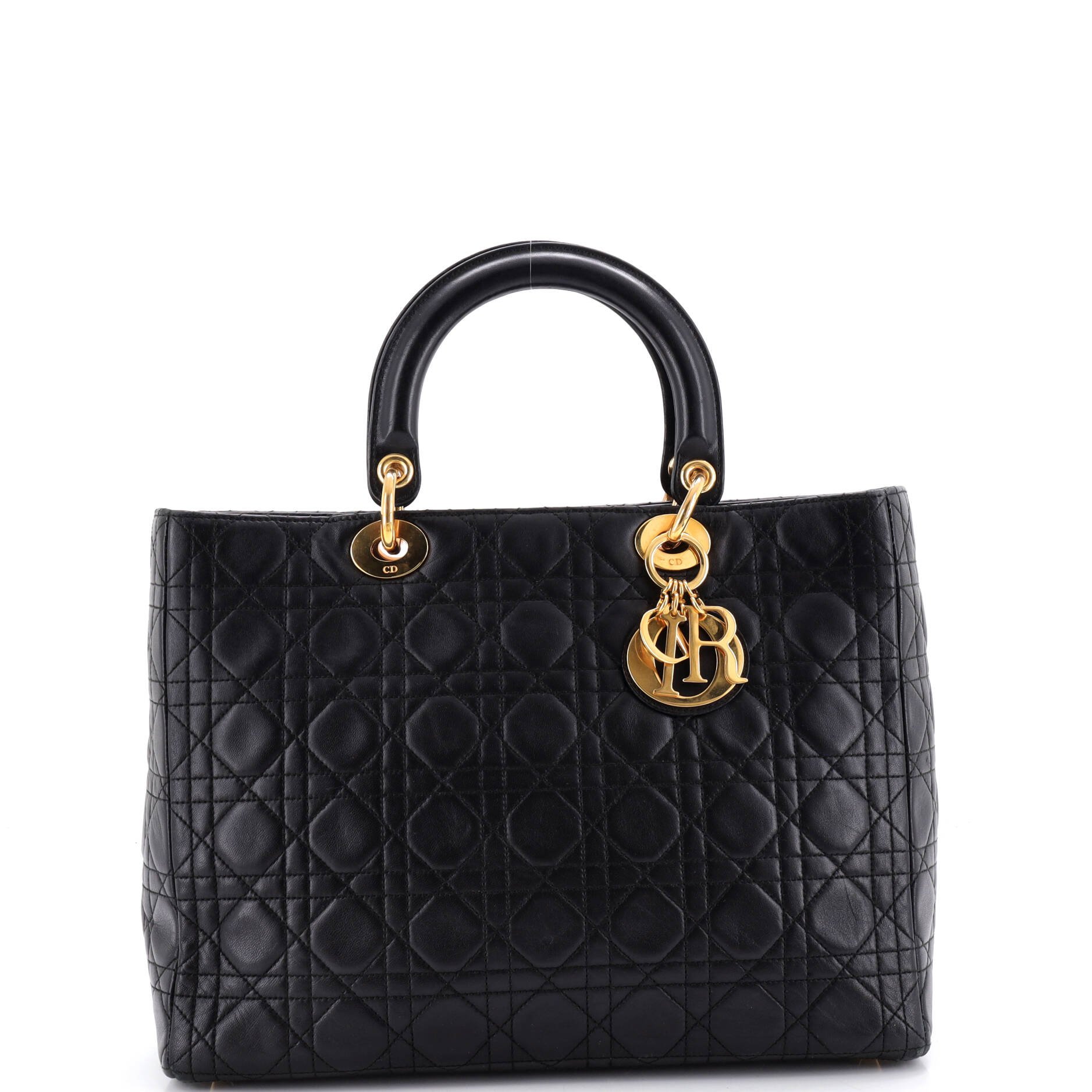Vintage Lady Dior Bag Cannage Quilt Lambskin Large