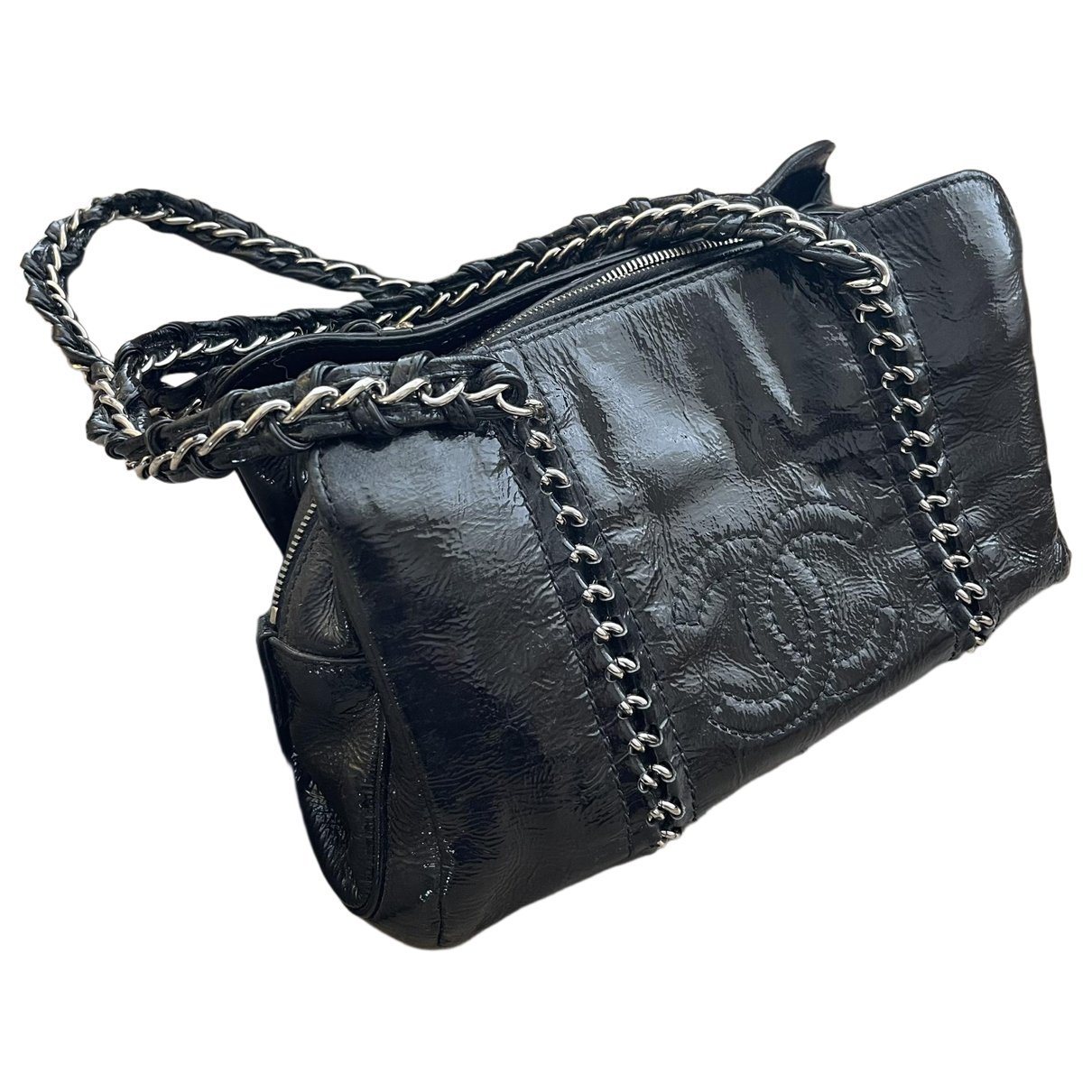Patent leather handbag