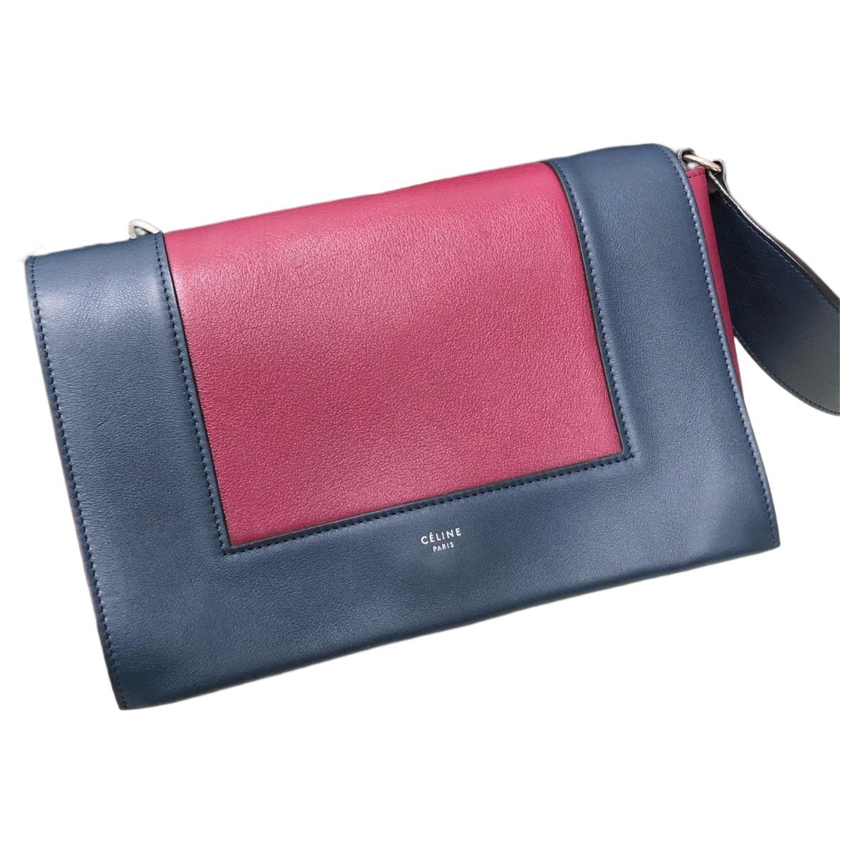 Frame leather handbag