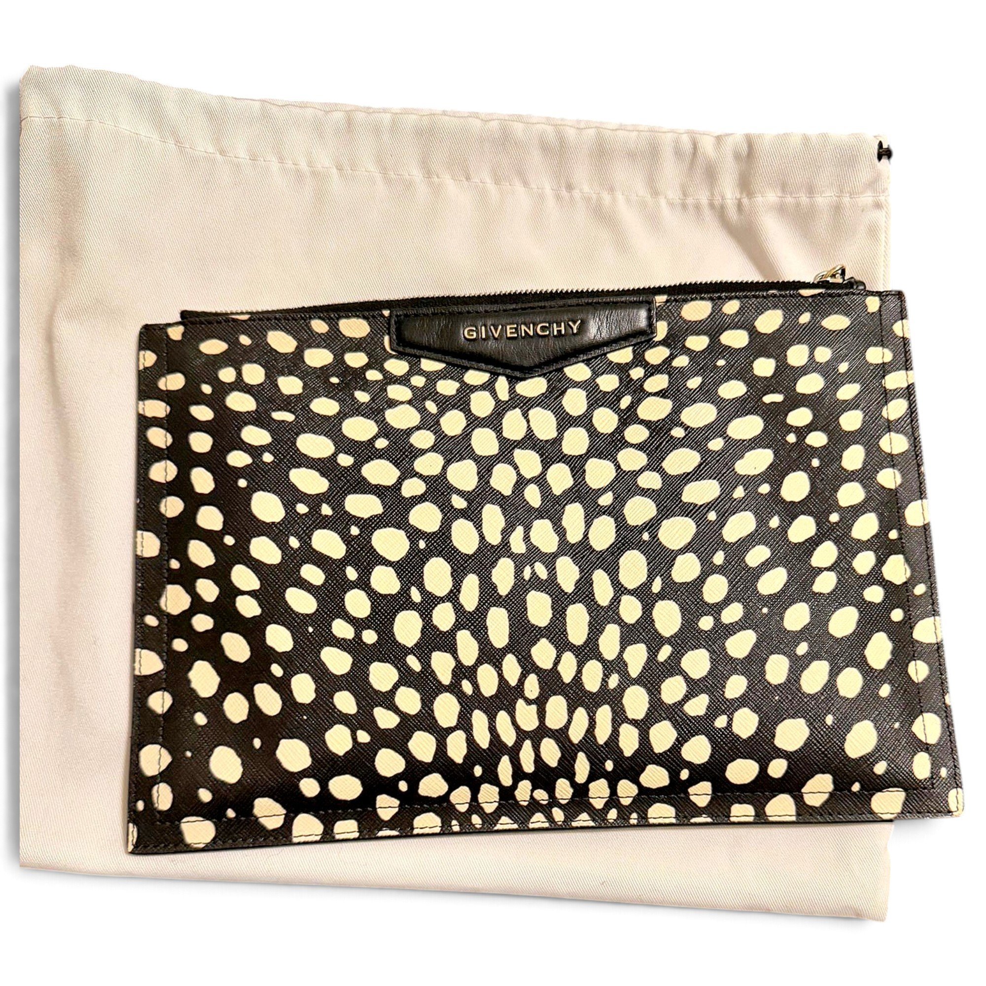 Leather clutch bag