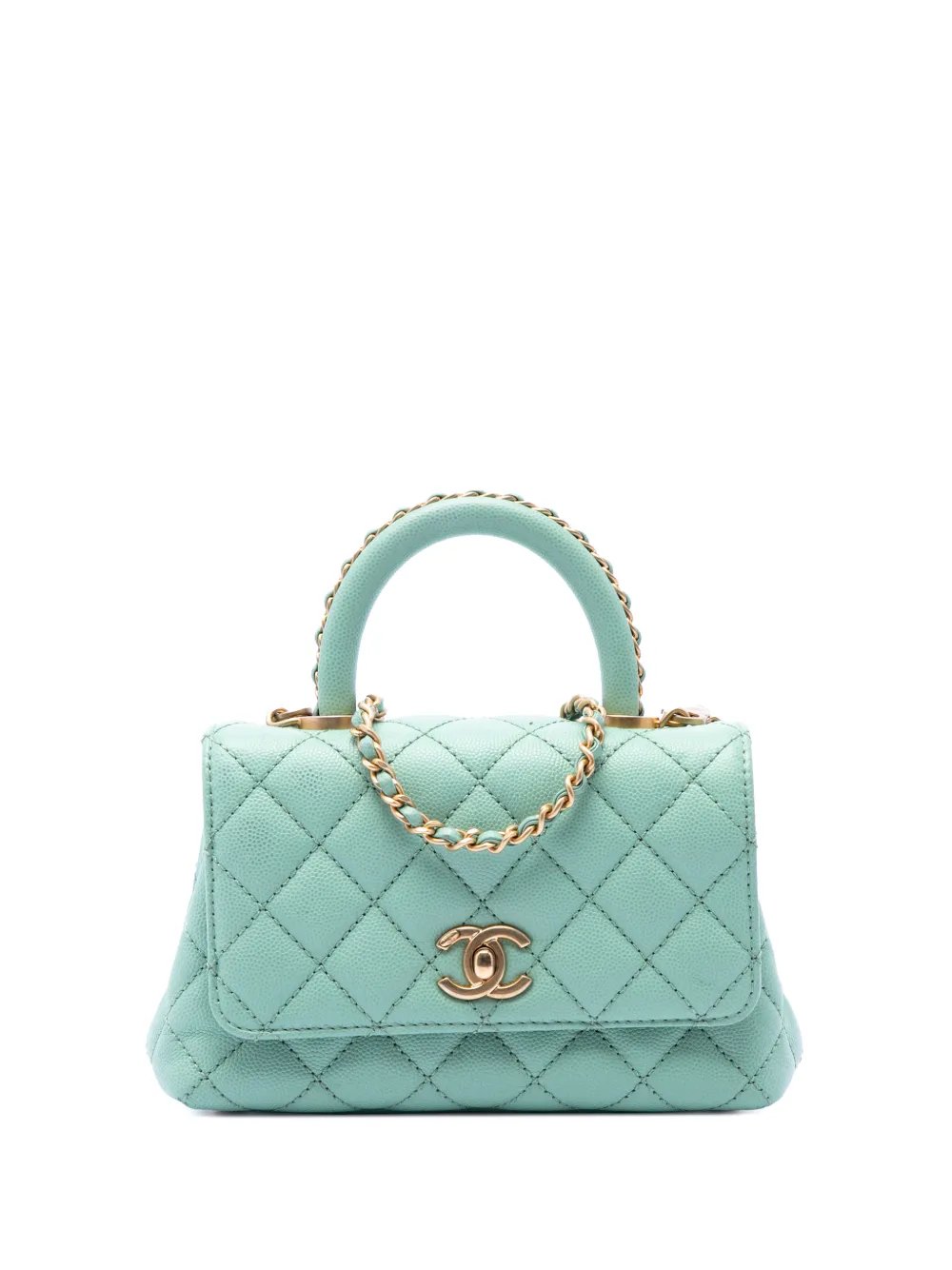 2021-2026 Extra Mini Quilted Caviar Coco Top Handle Bag satchel