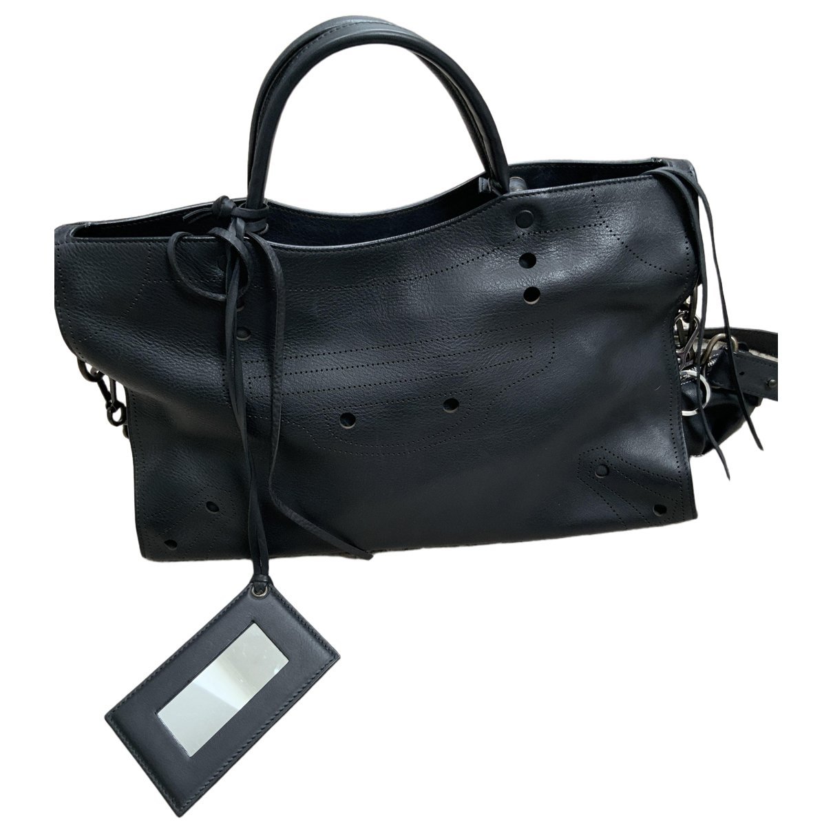 Blackout leather crossbody bag