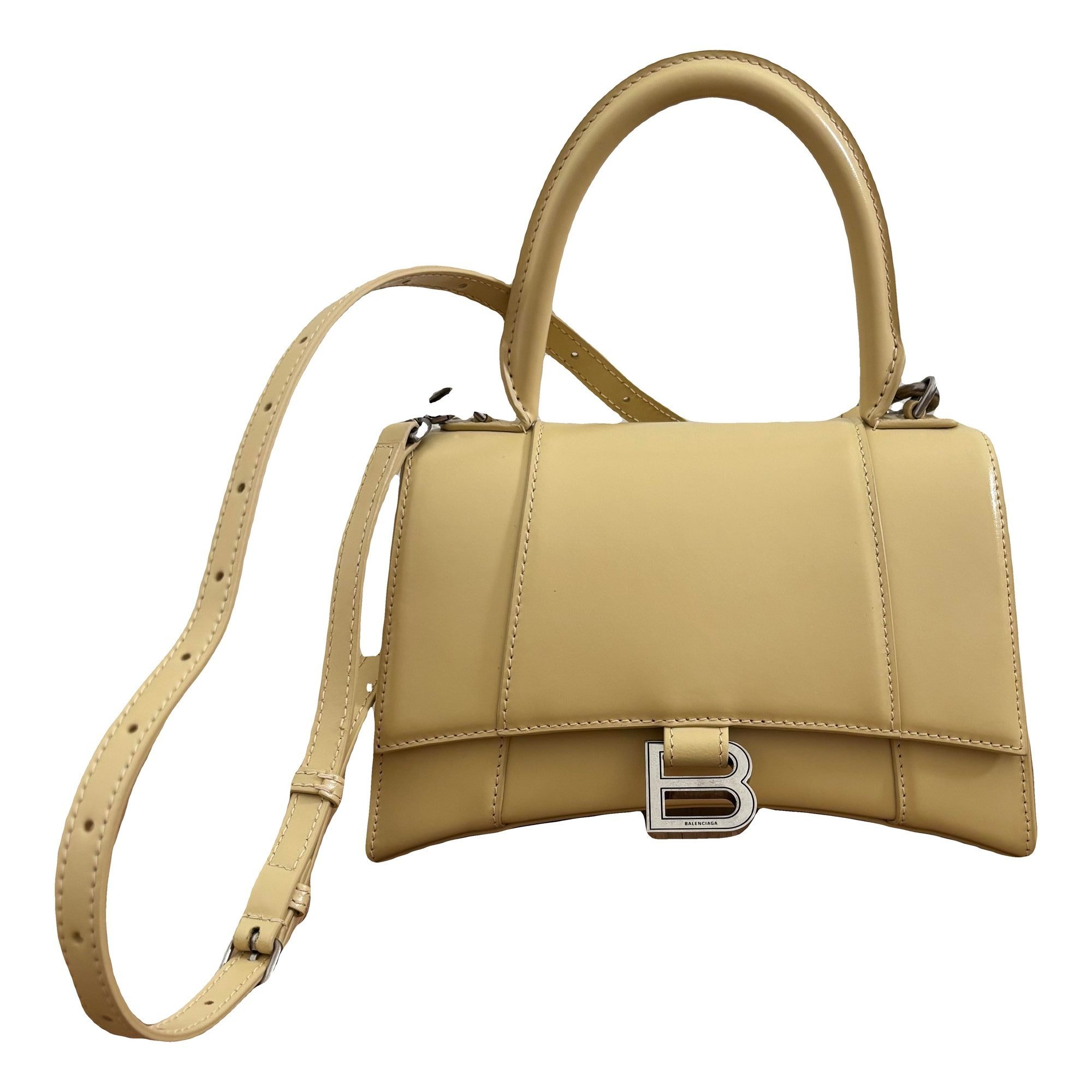 Hourglass leather crossbody bag