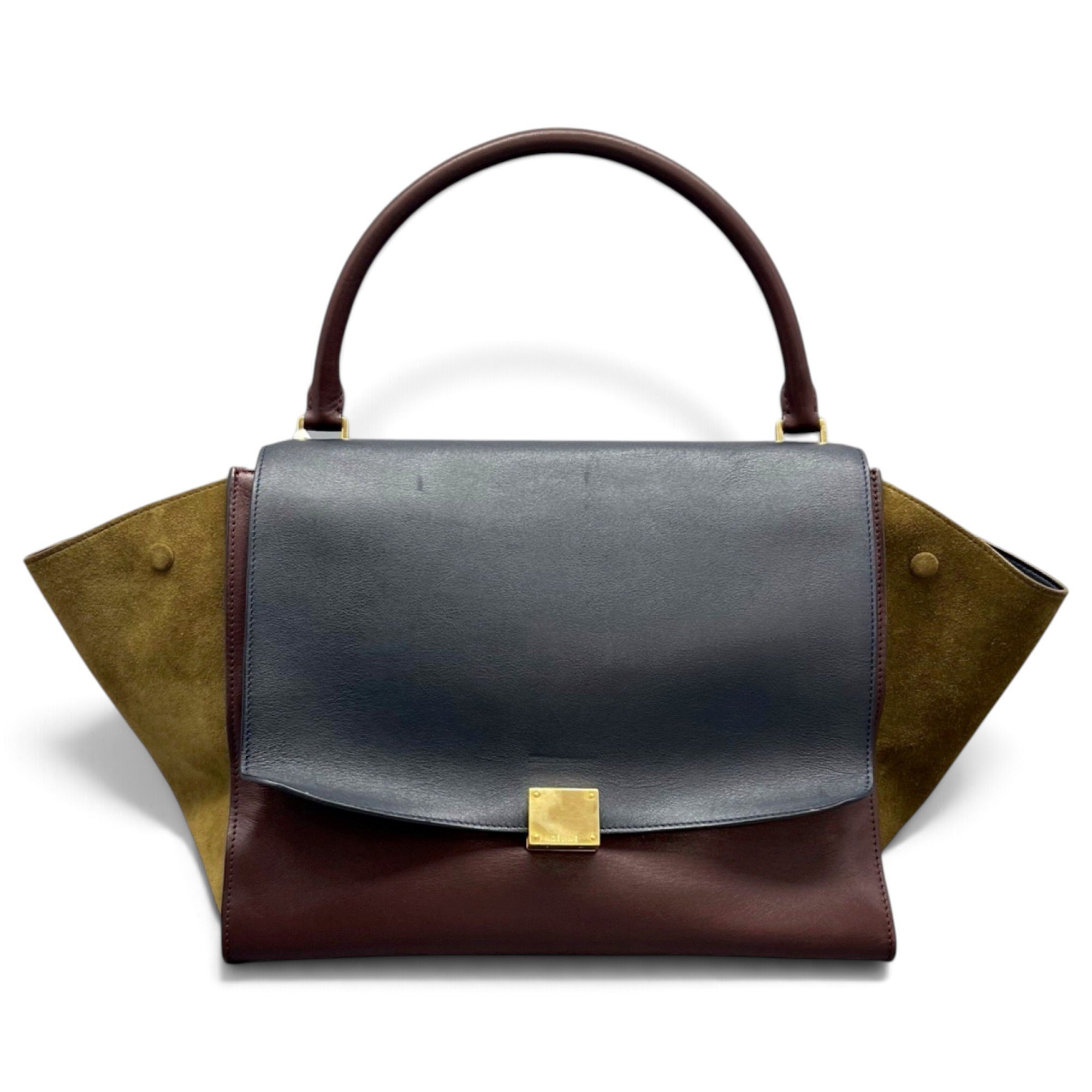 Trapèze leather handbag