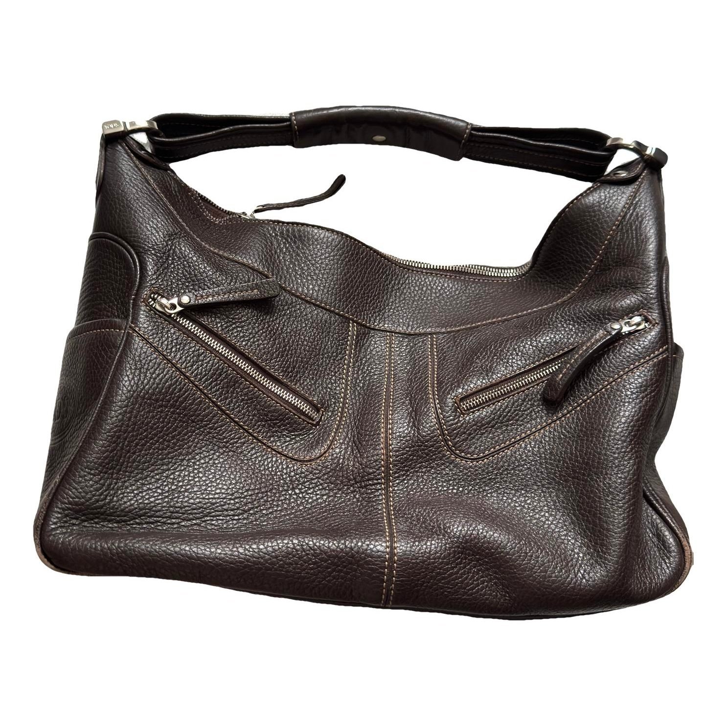 Leather clutch bag