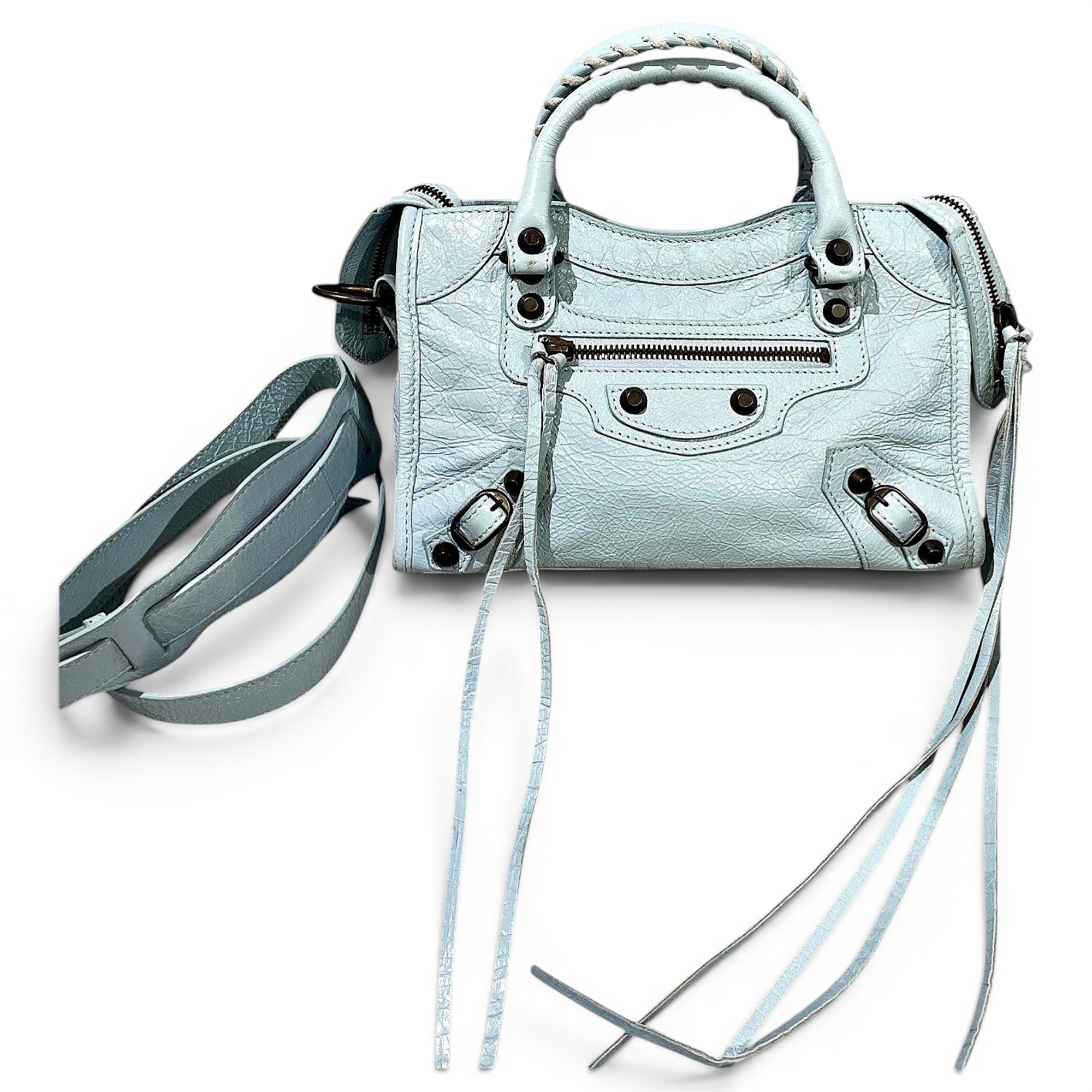 Classic Metalic leather handbag