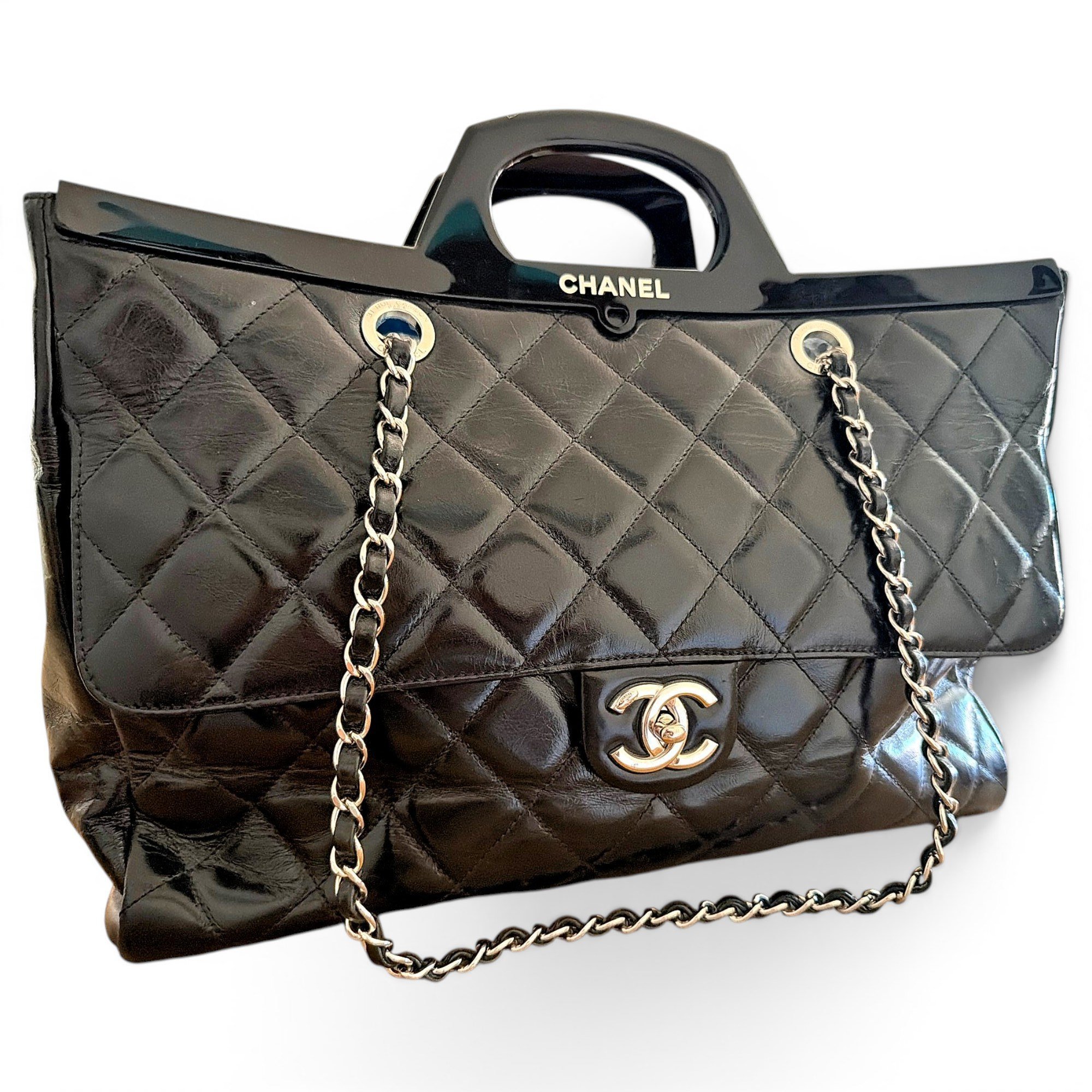 Trendy CC leather handbag