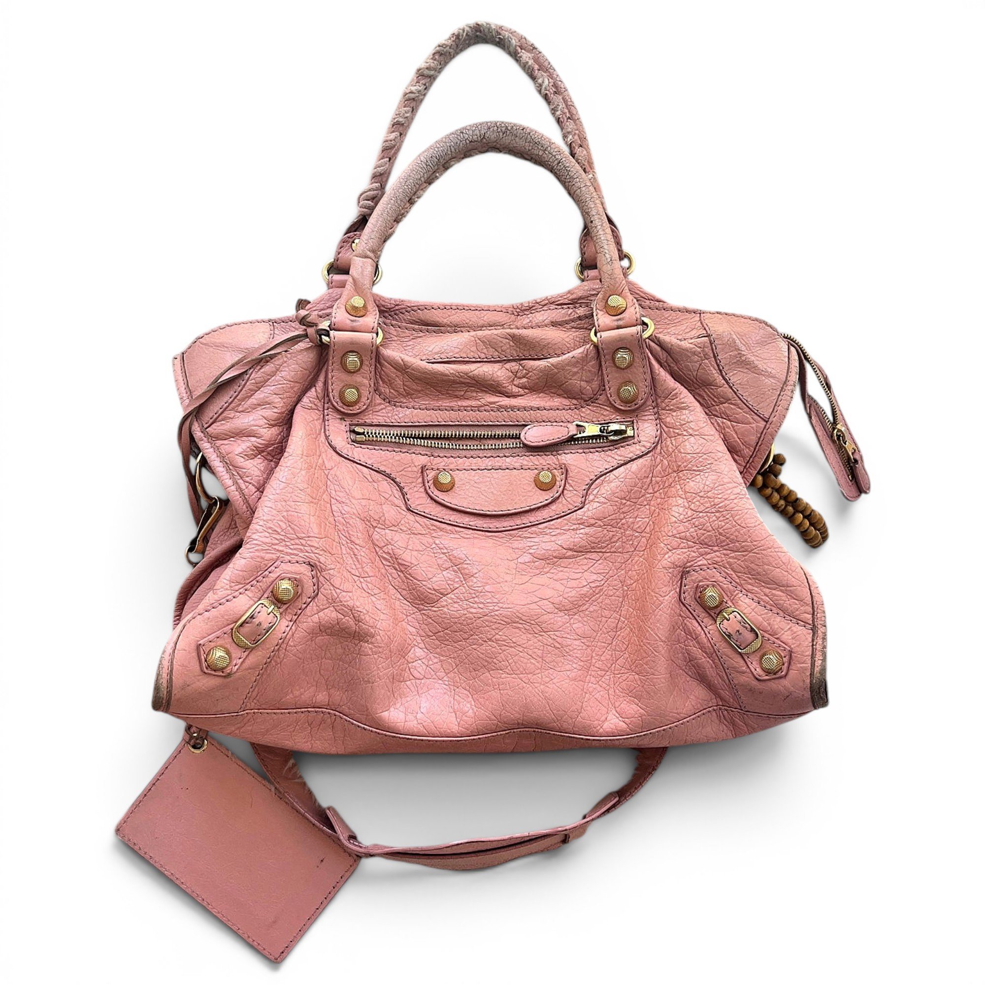 City leather handbag