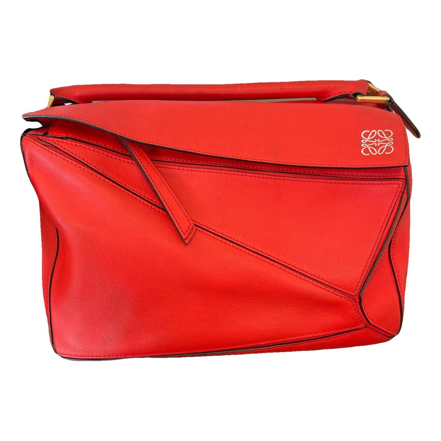 Puzzle leather handbag