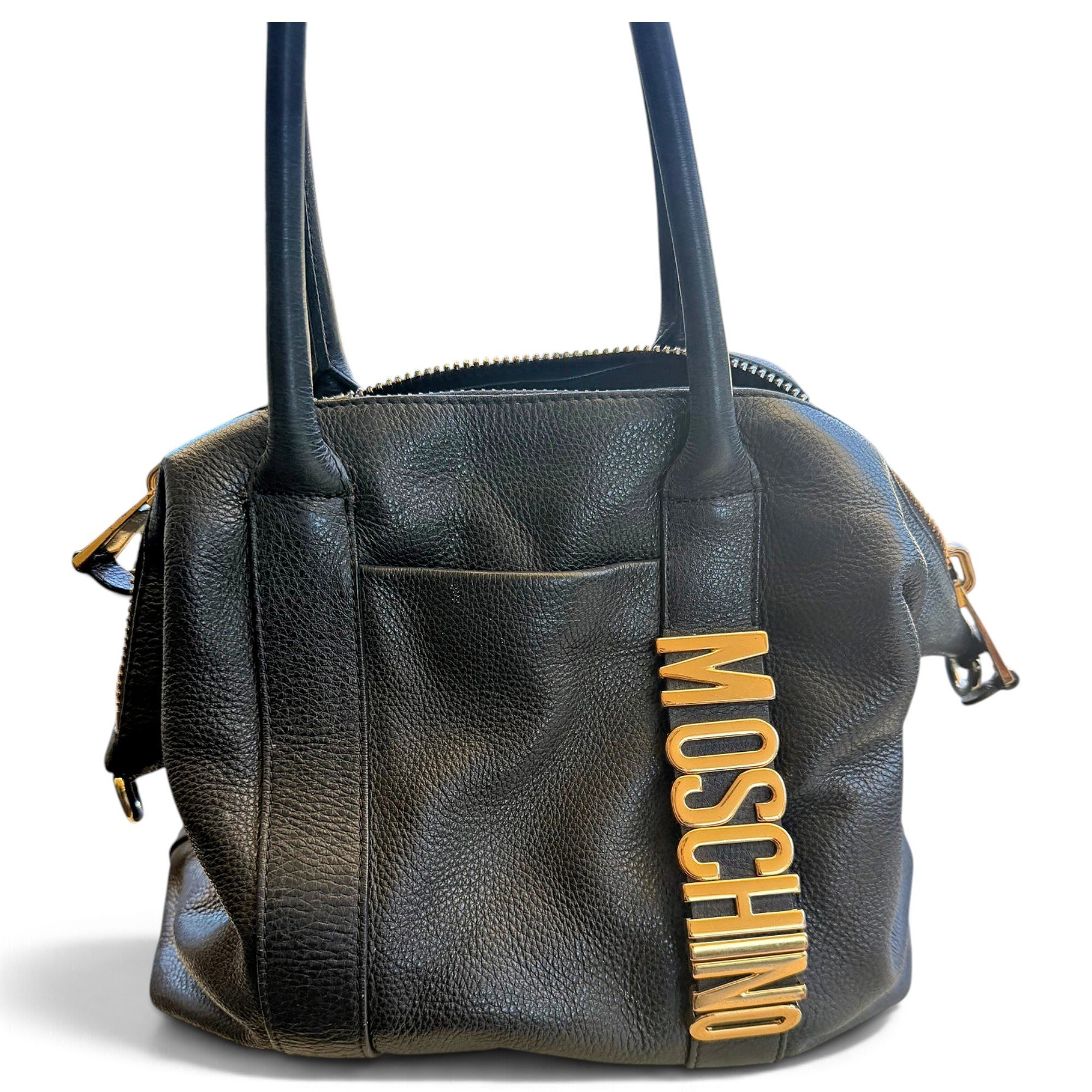 Biker pony-style calfskin handbag
