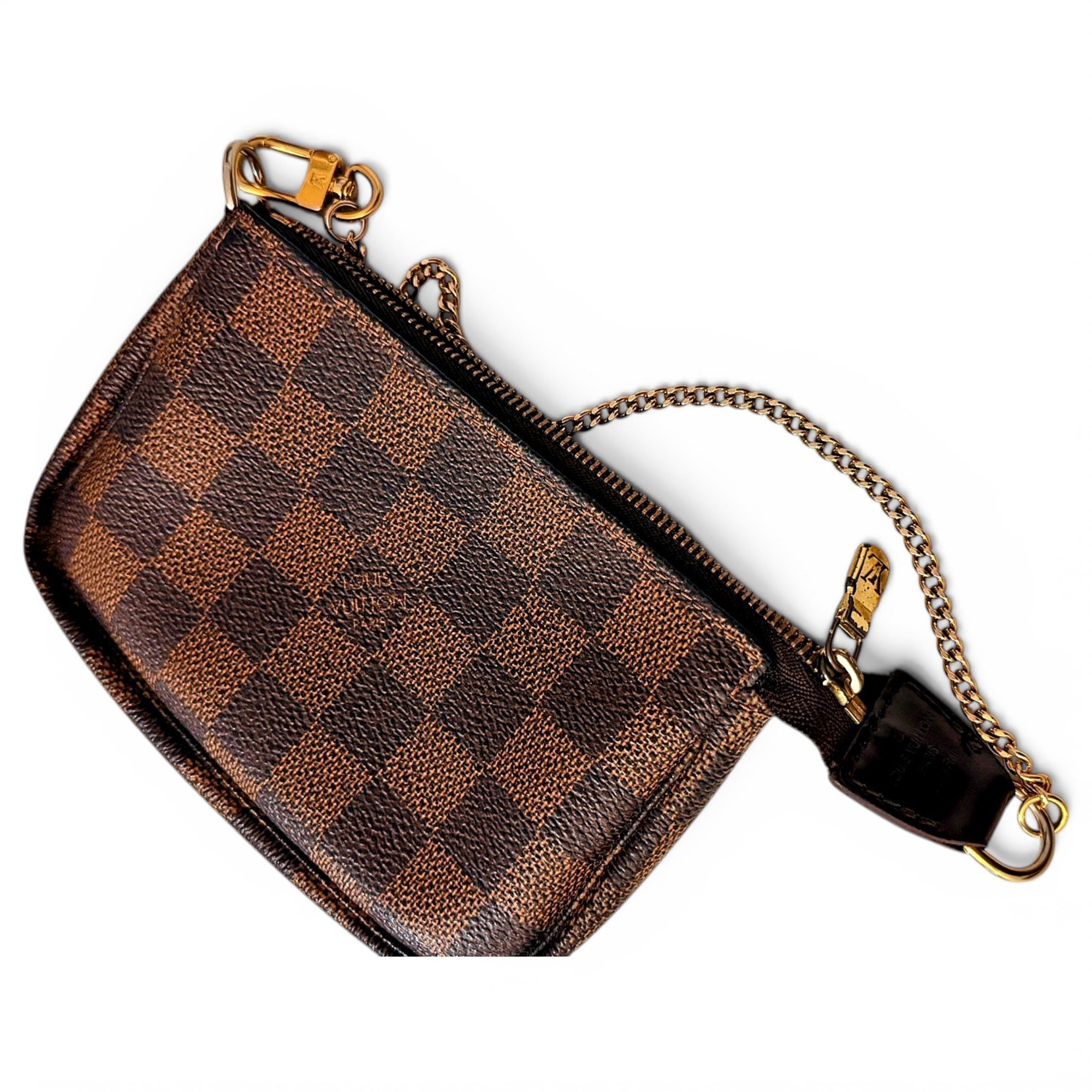 Chaîne Flore leather clutch bag