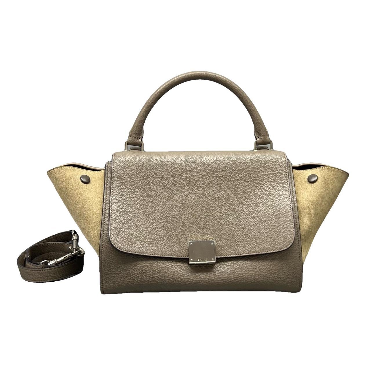 Trapèze leather handbag
