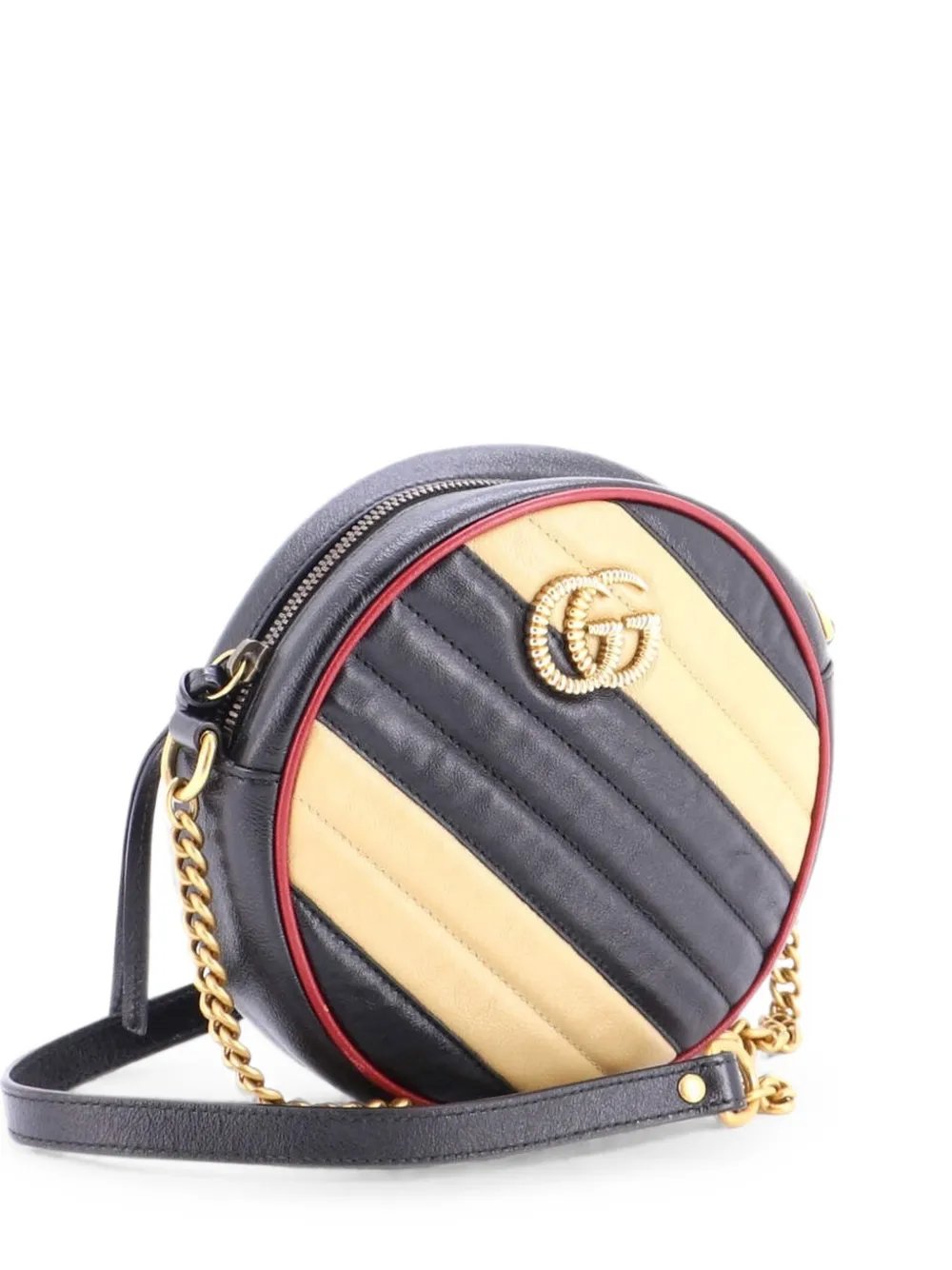 GG Marmont Round Shoulder Bag Diagonal Quilted Leather Mini crossbody bag