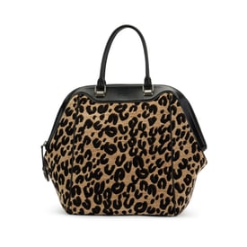 Louis Vuitton Stephen Sprouse Tan and Black Leopard Chenille and Leather North-South Bag Silver Hardware, 2012