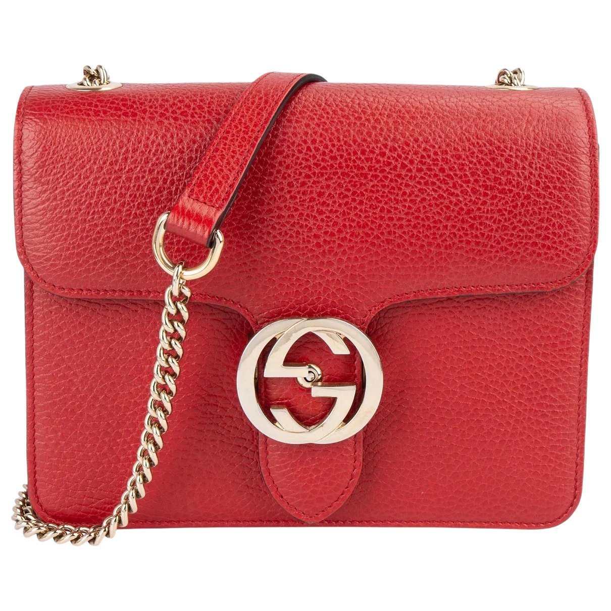 Interlocking leather crossbody bag