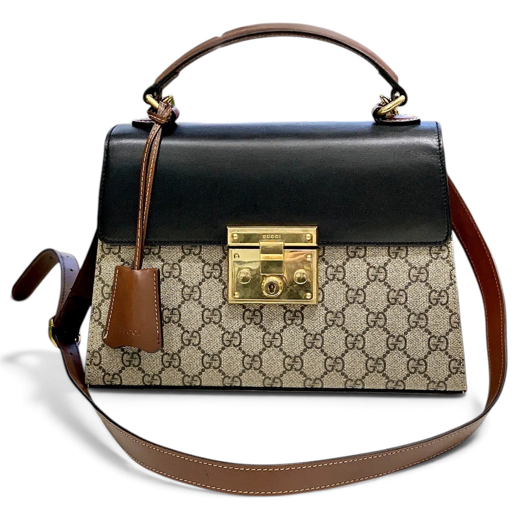 Padlock vinyl crossbody bag