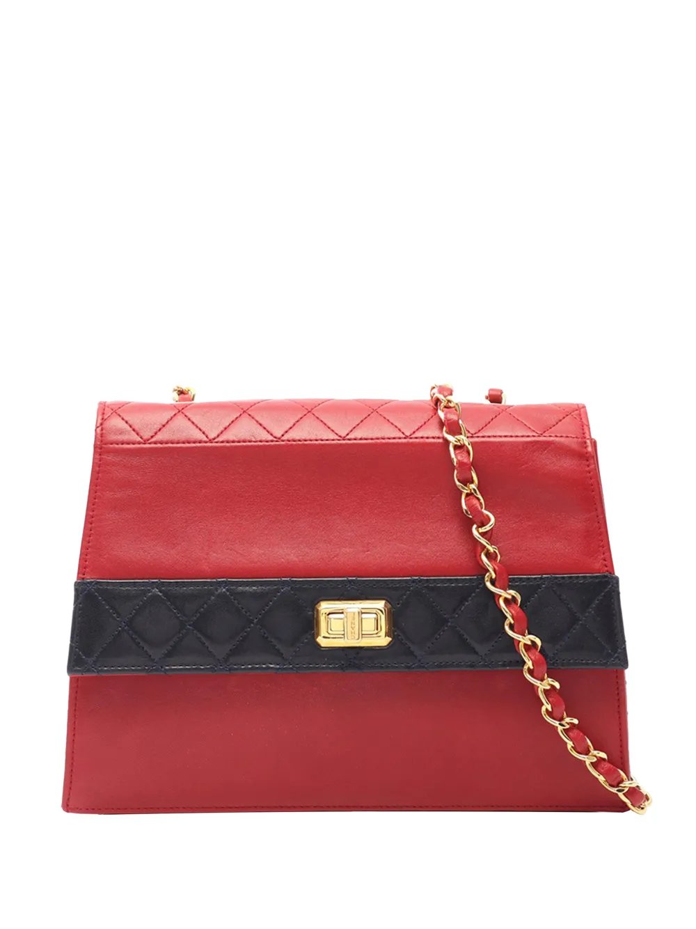 1989-1991 Lambskin Mademoiselle Turnlock Trapezoid Flap crossbody bag