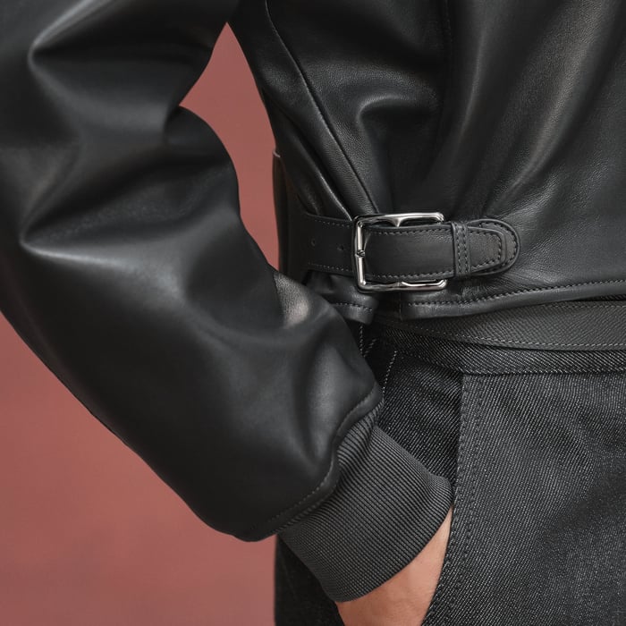 Gris Ardoise Short Bomber Jacket