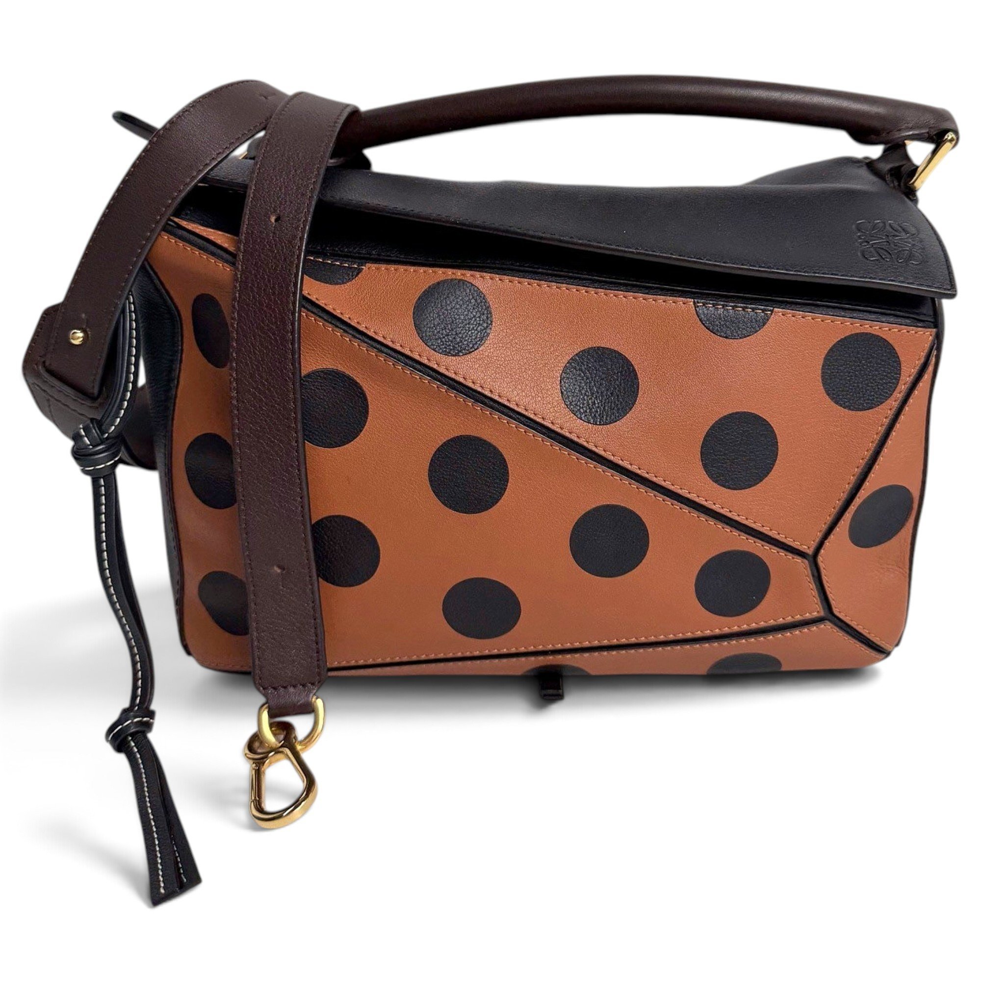 Puzzle leather handbag
