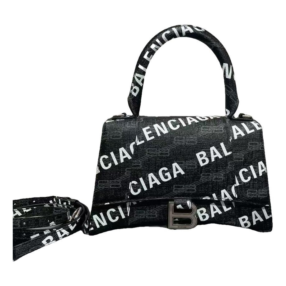 Hourglass leather handbag