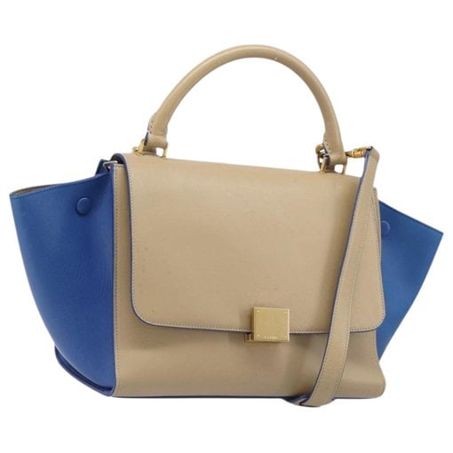 Trapèze leather handbag