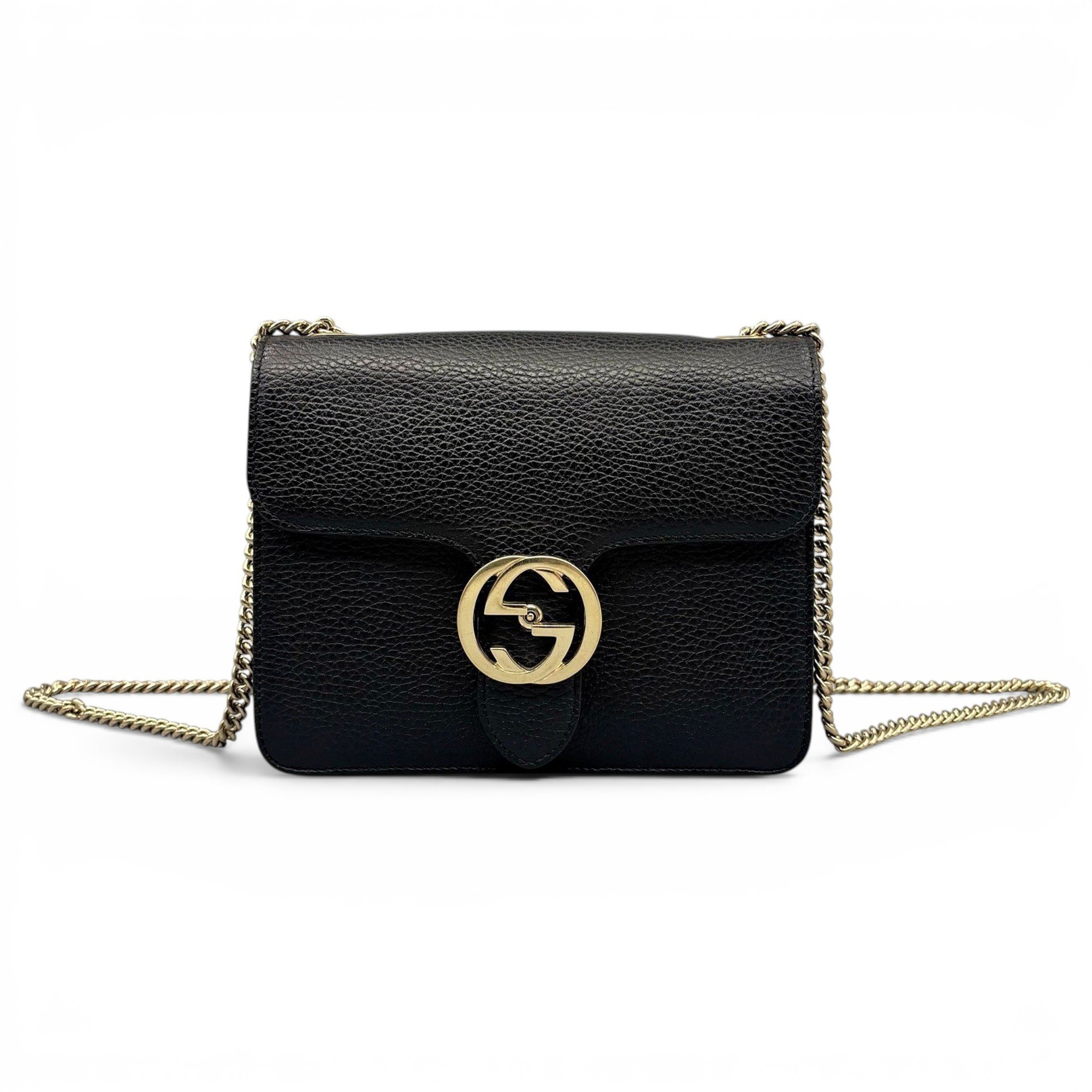 Interlocking leather handbag