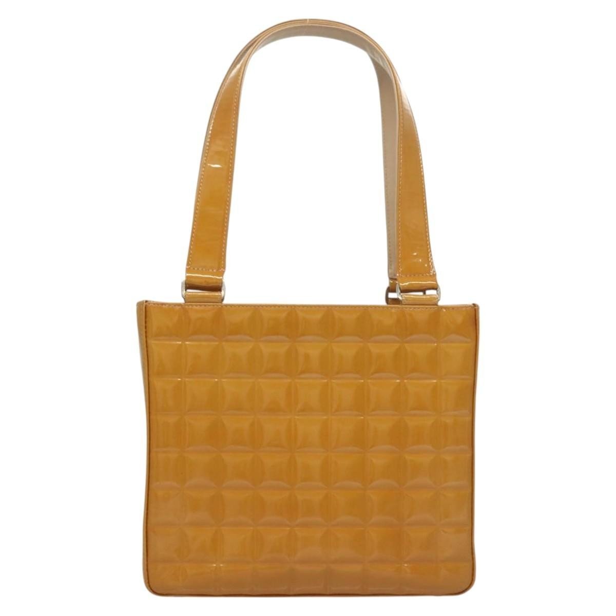 East West Chocolate Bar patent leather tote