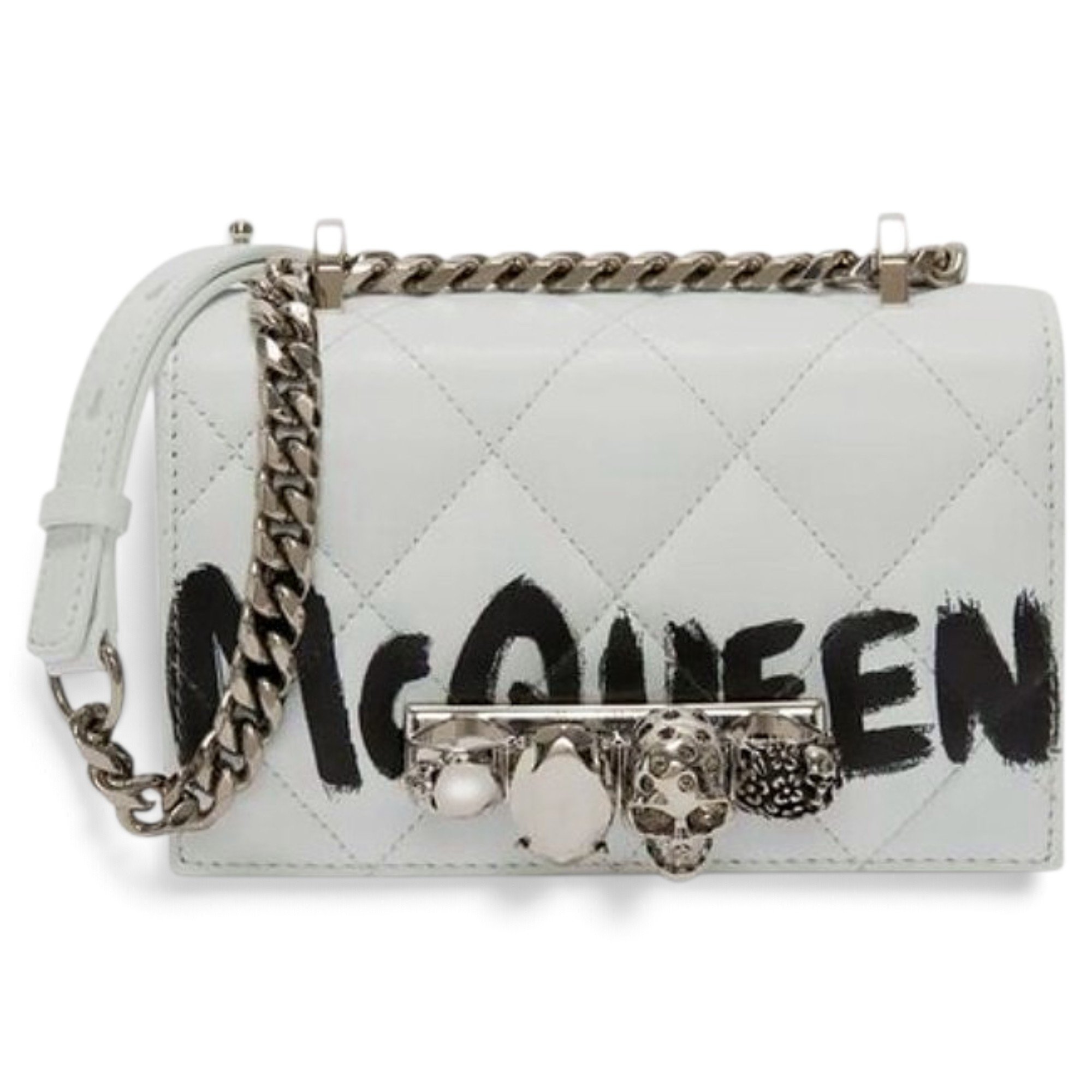Knuckle leather crossbody bag