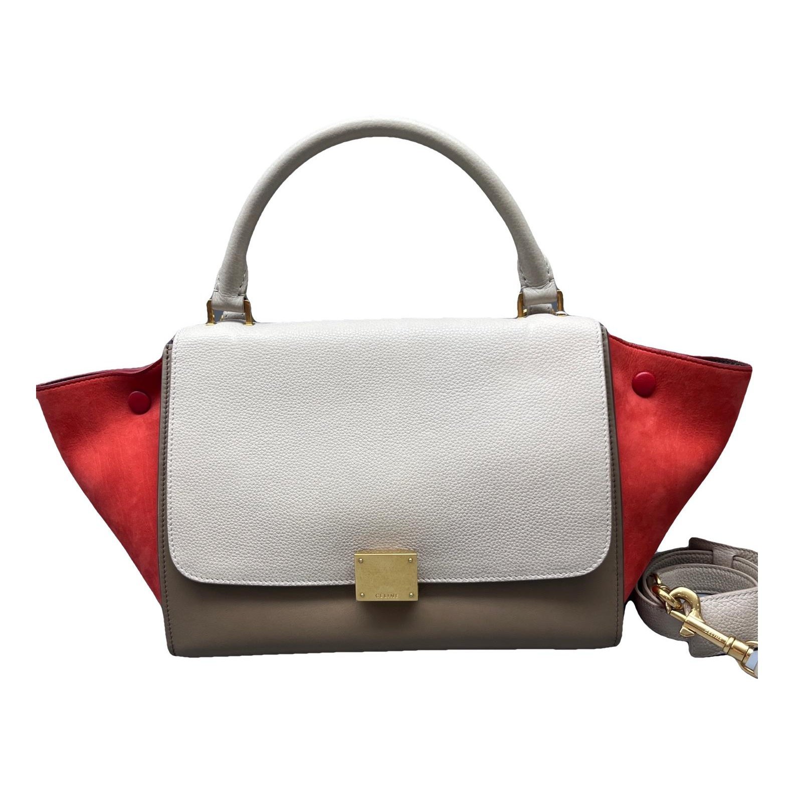 Trapèze leather handbag