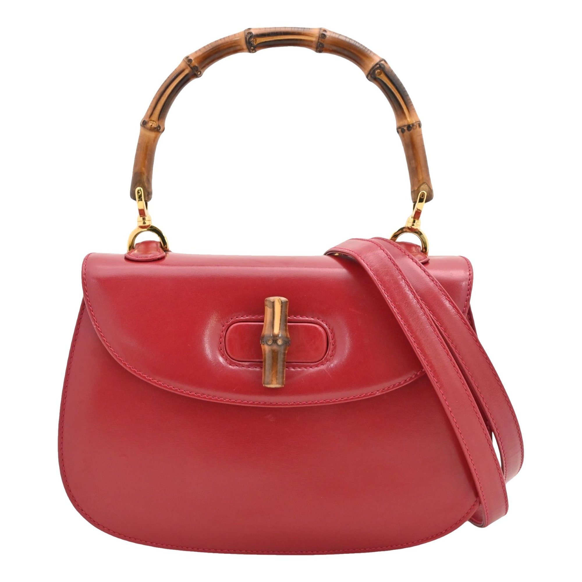 Convertible Bamboo Top Handle leather handbag