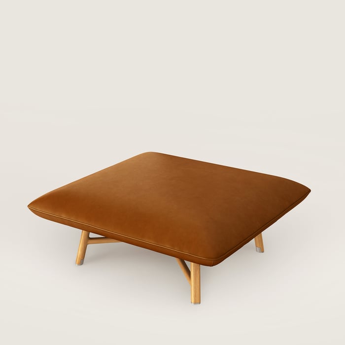 Fauve Les Necessaires d'Hermès "Carre d'Assise" Low Stool, Medium Model