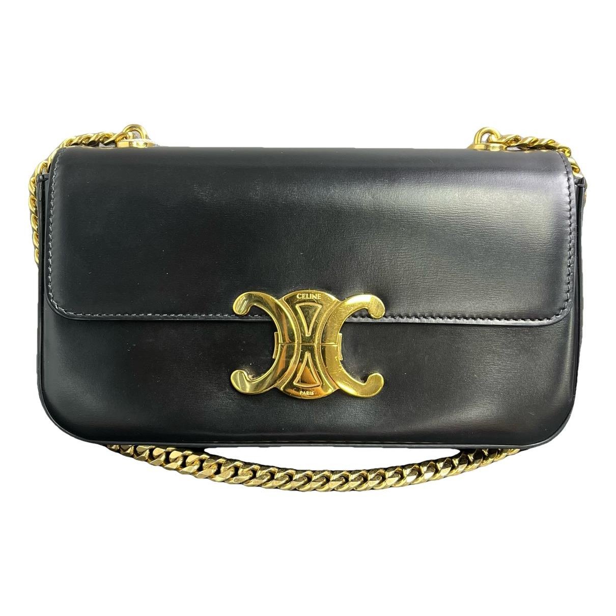 Triomphe chain leather handbag