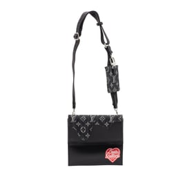 Louis Vuitton Virgil Abloh NIGO Black Monogram Denim Drip and Taurillon Trio Pouch Silver Hardware, 2021