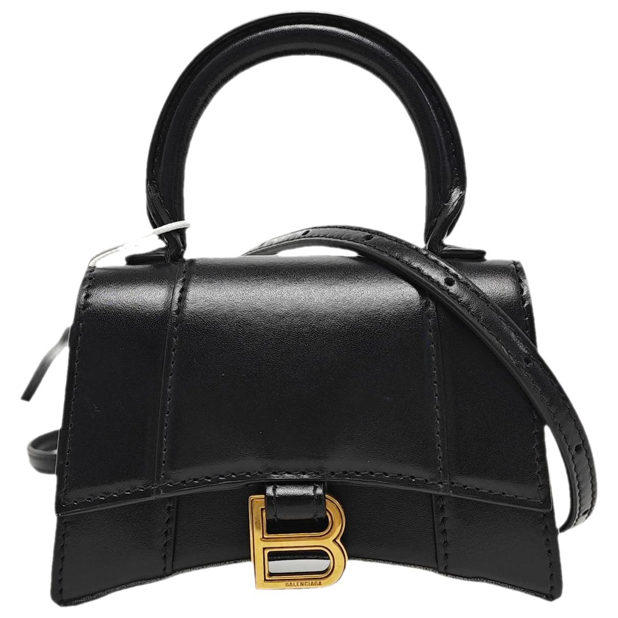 Hourglass leather handbag