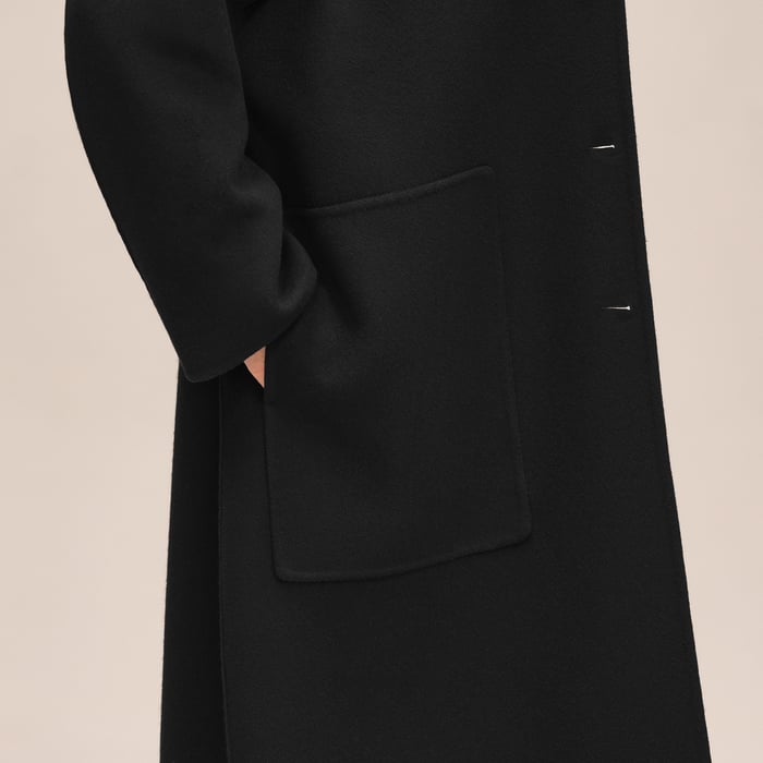 Noir Cashmere Wrap Coat
