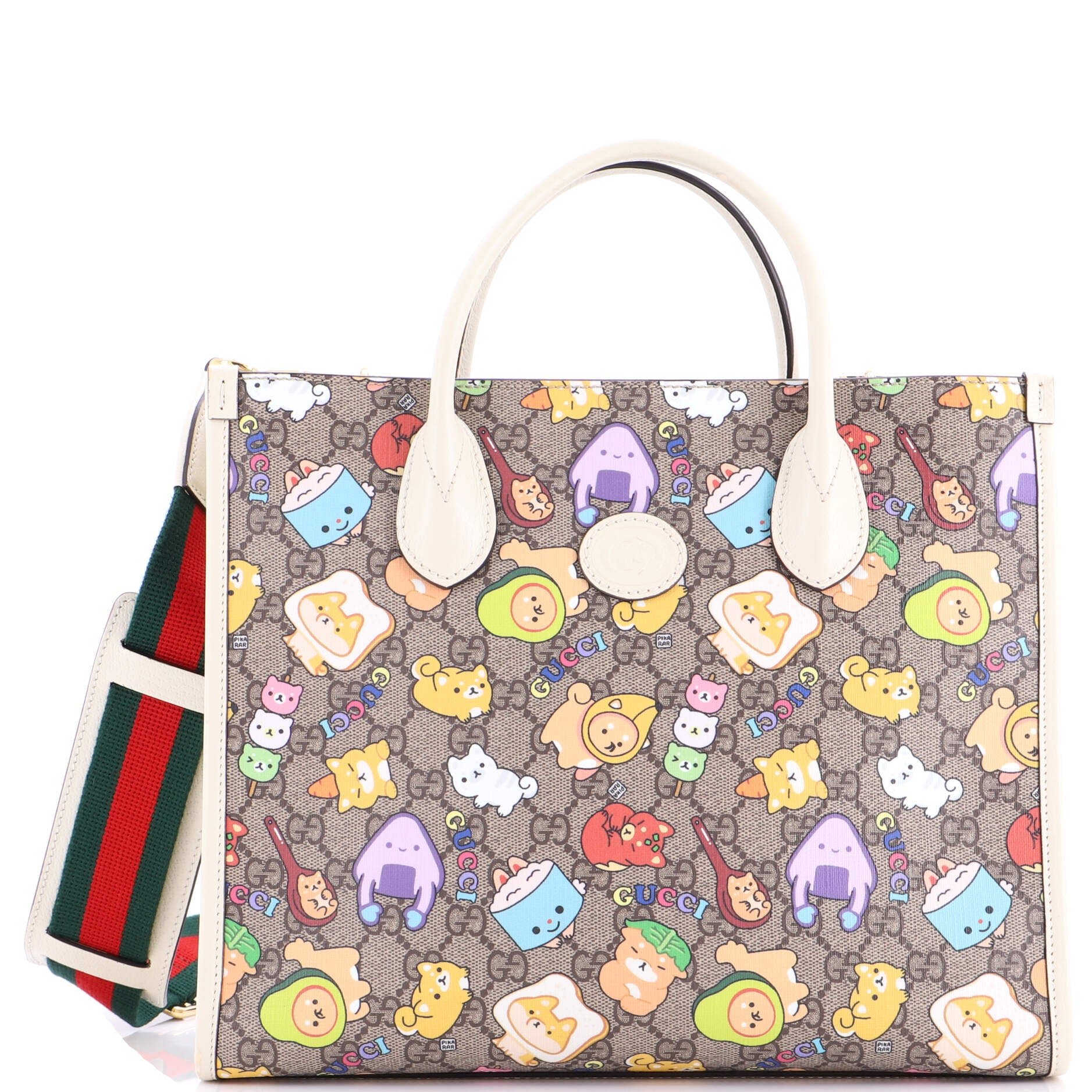 Gucci Interlocking G Patch Tote Printed GG Coated Canvas Small