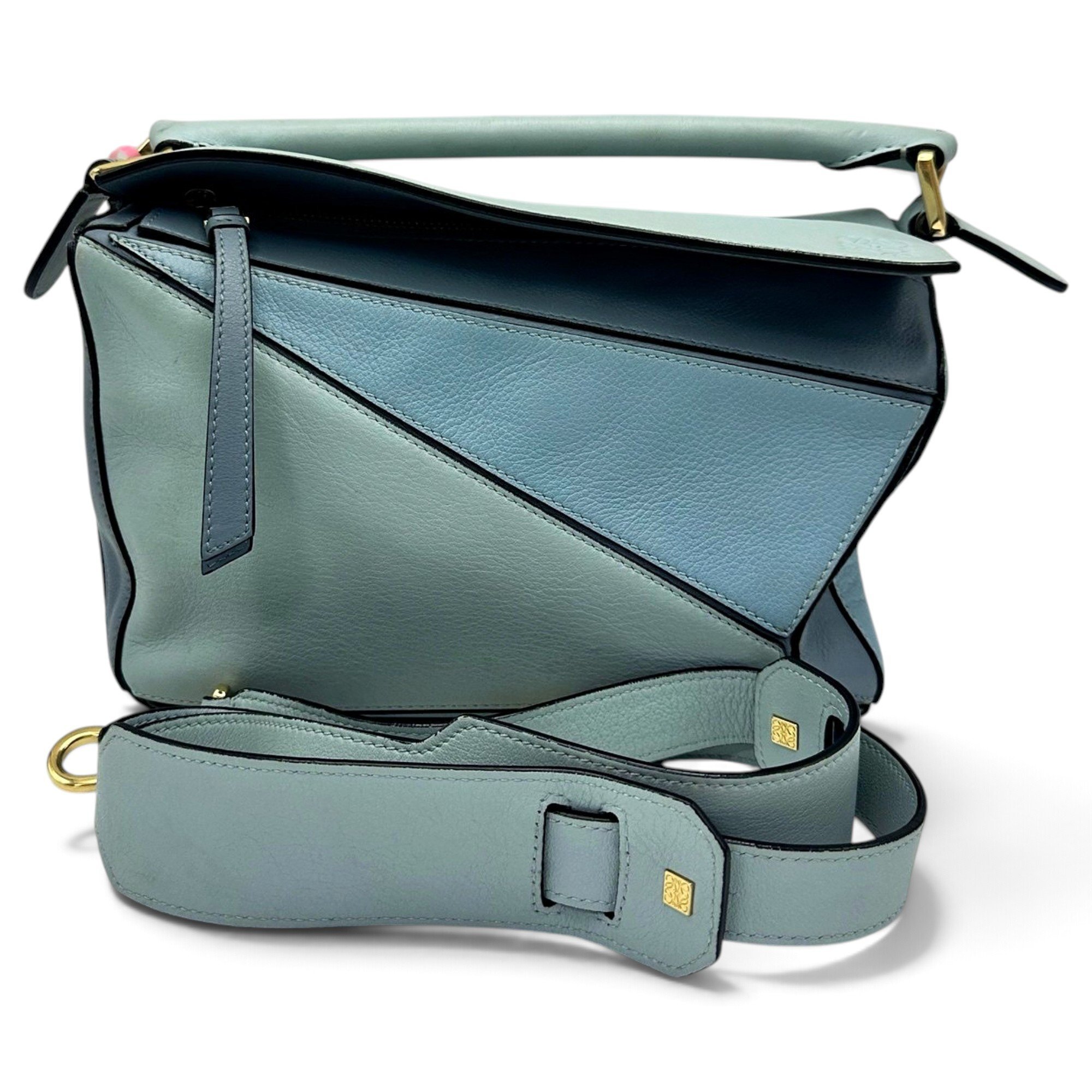 Puzzle leather handbag
