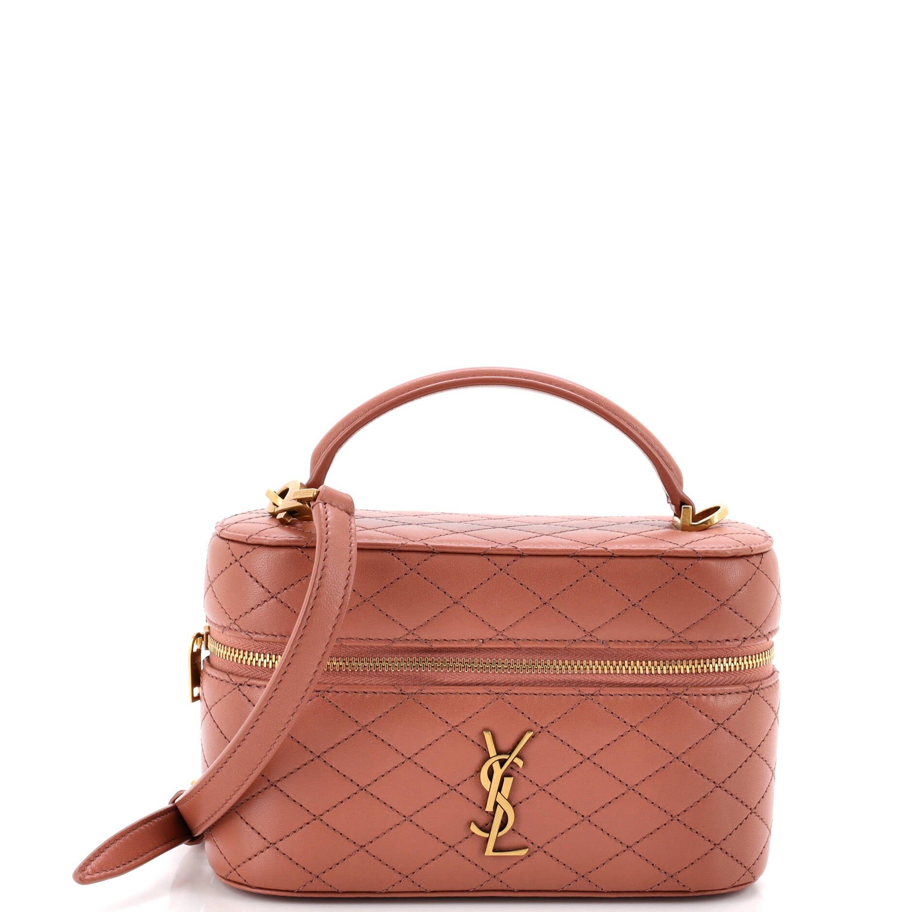 Gaby Zip Around Vanity Bag Quilted Leather Mini