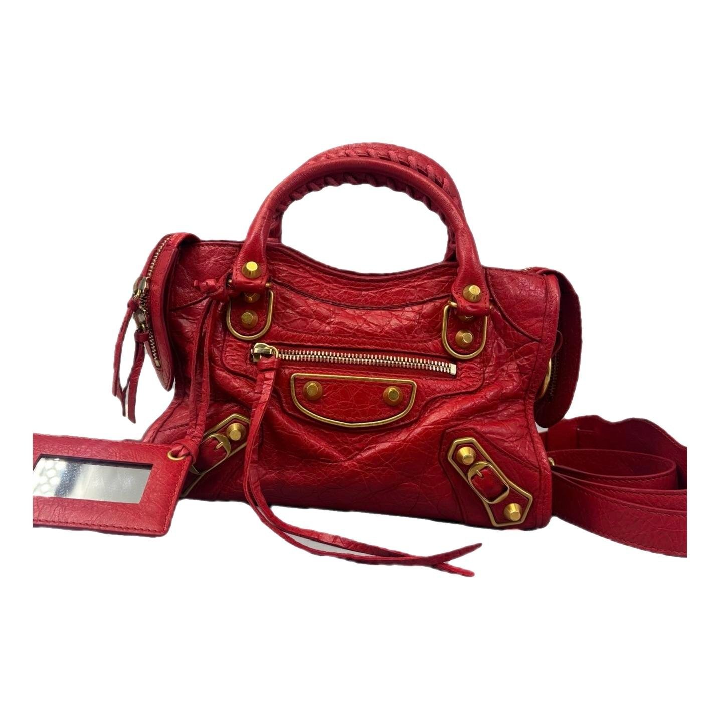 City leather handbag