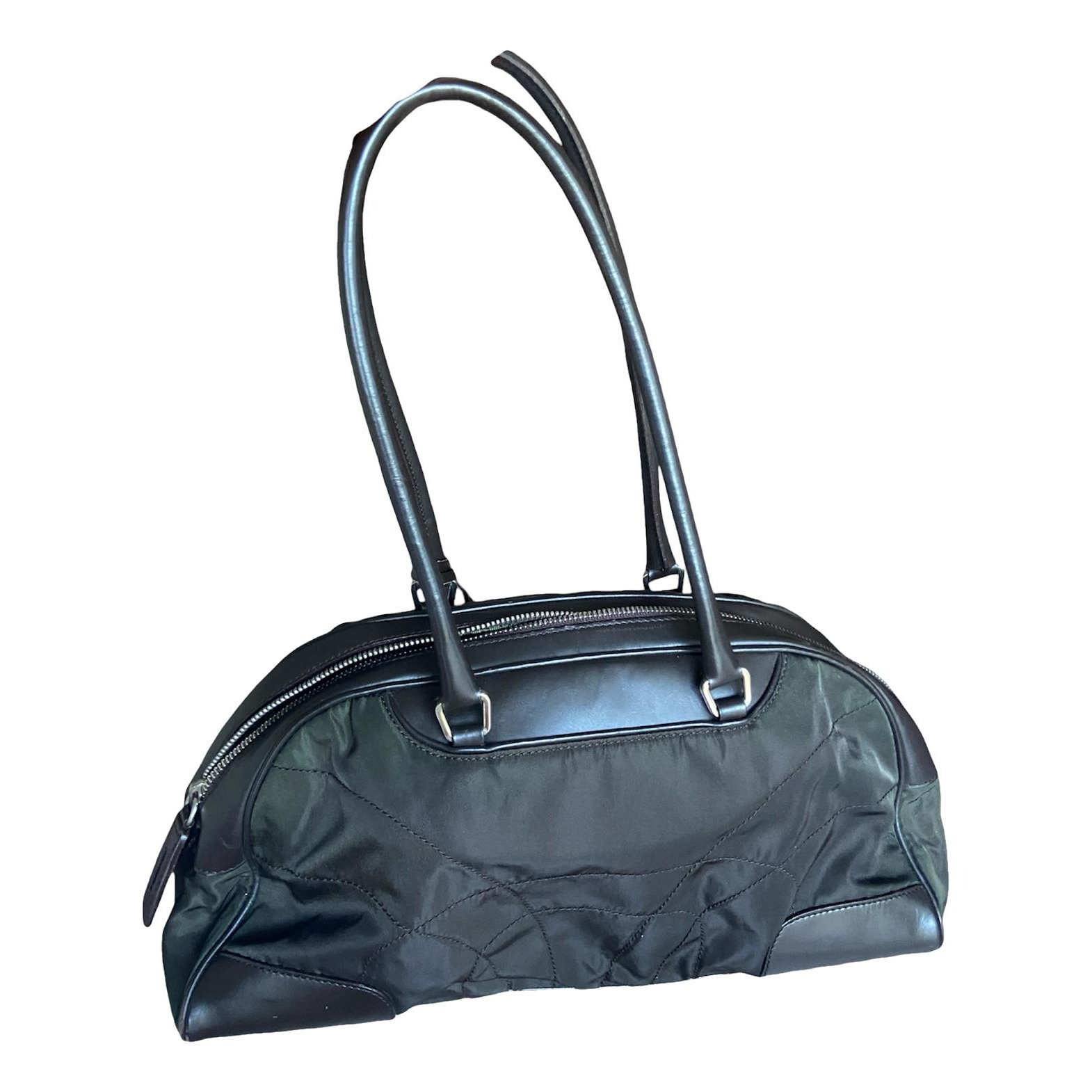 Bowling leather handbag