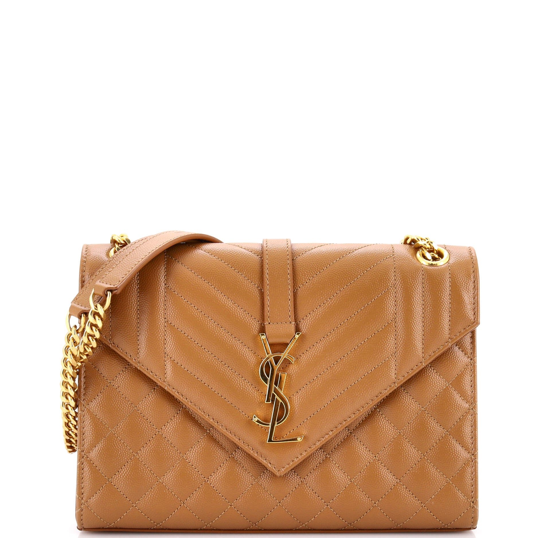 Classic Monogram Envelope Satchel Mixed Matelasse Leather Medium