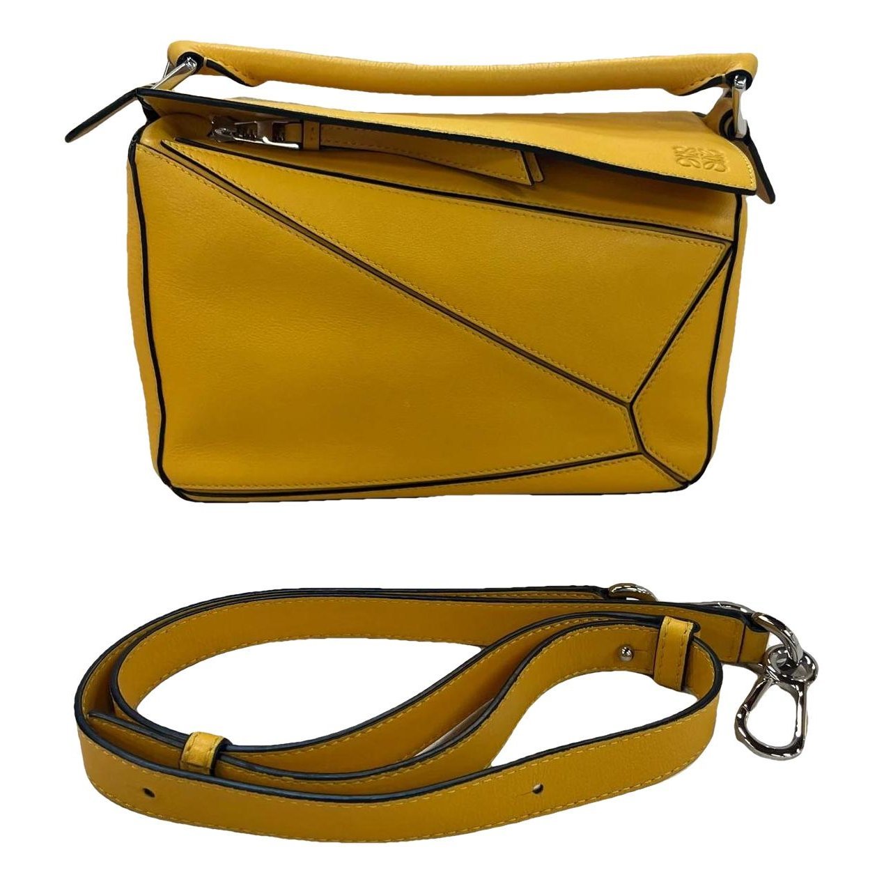 Puzzle leather handbag