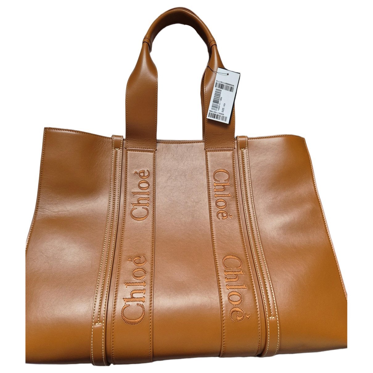 Woody leather tote