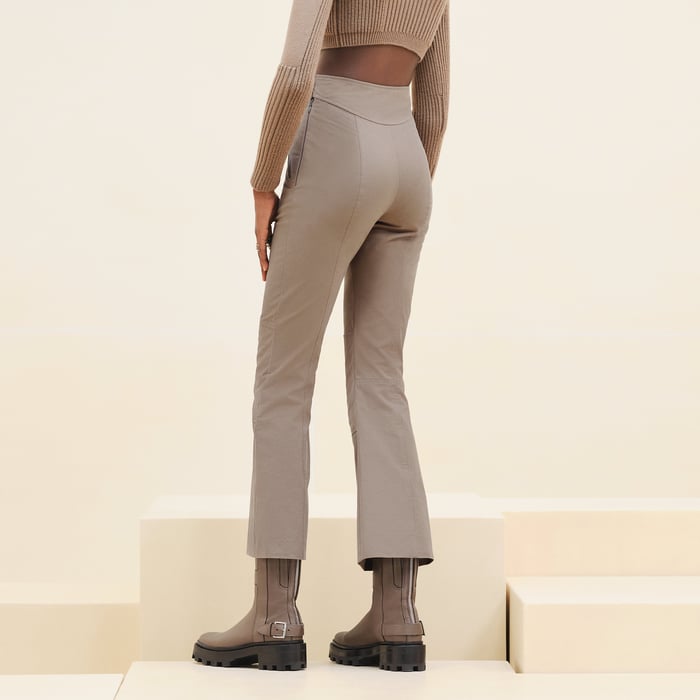 High-waisted Bootcut Quilted Biker Pants
