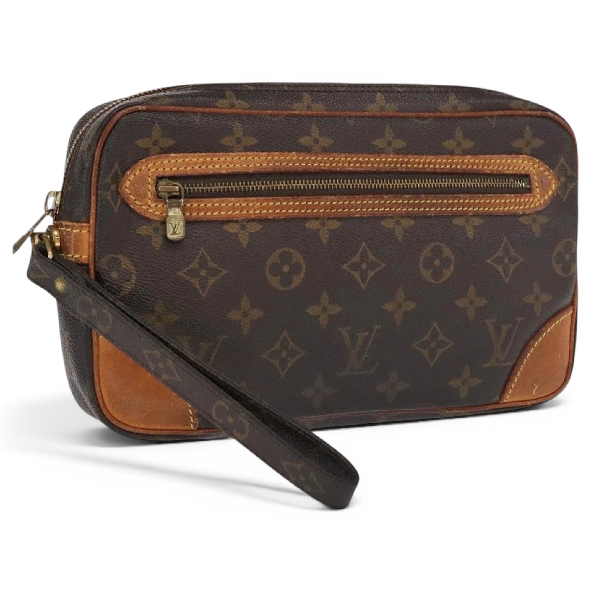 Leather clutch bag