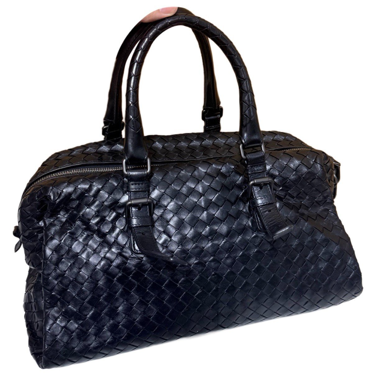 Leather bowling bag
