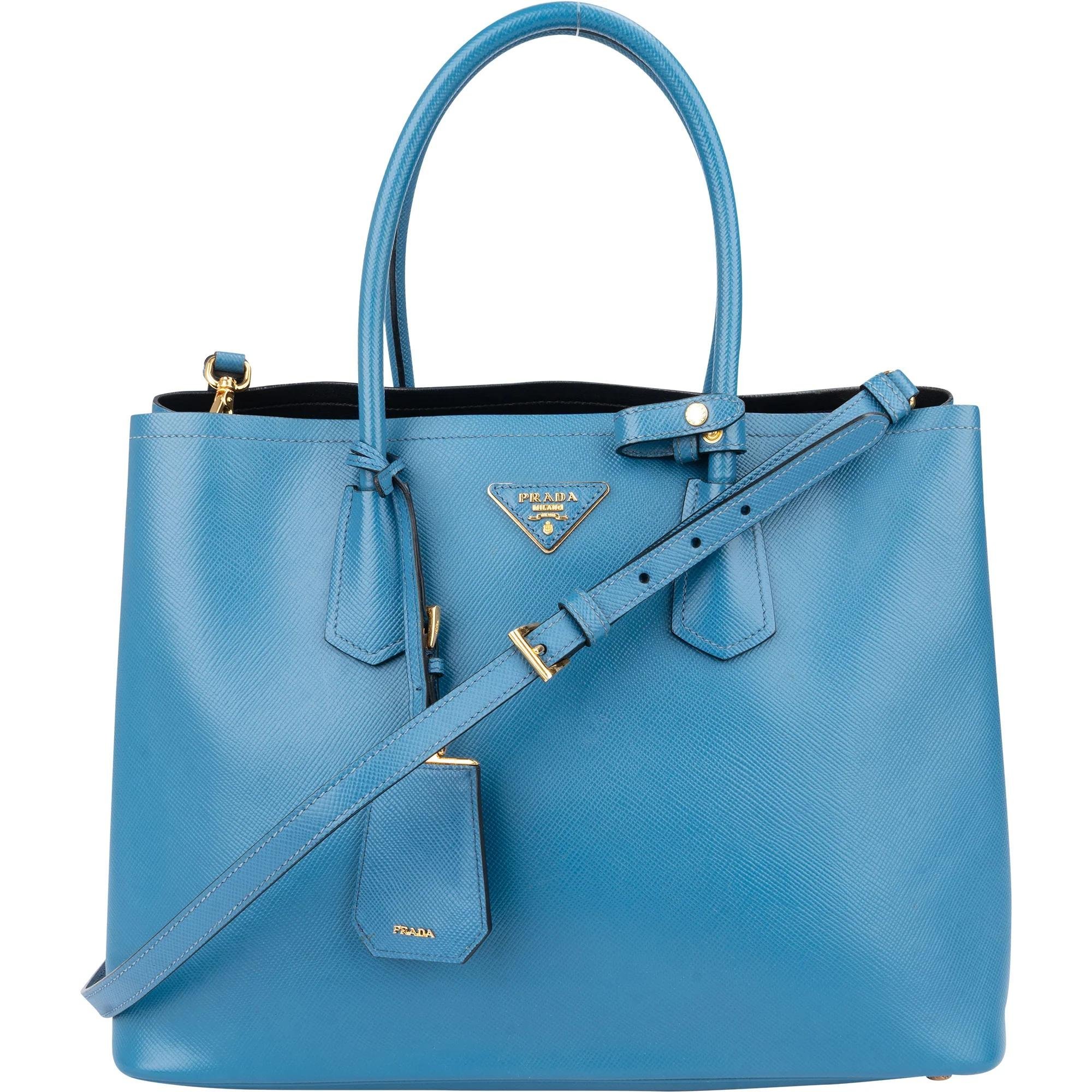 Double leather handbag