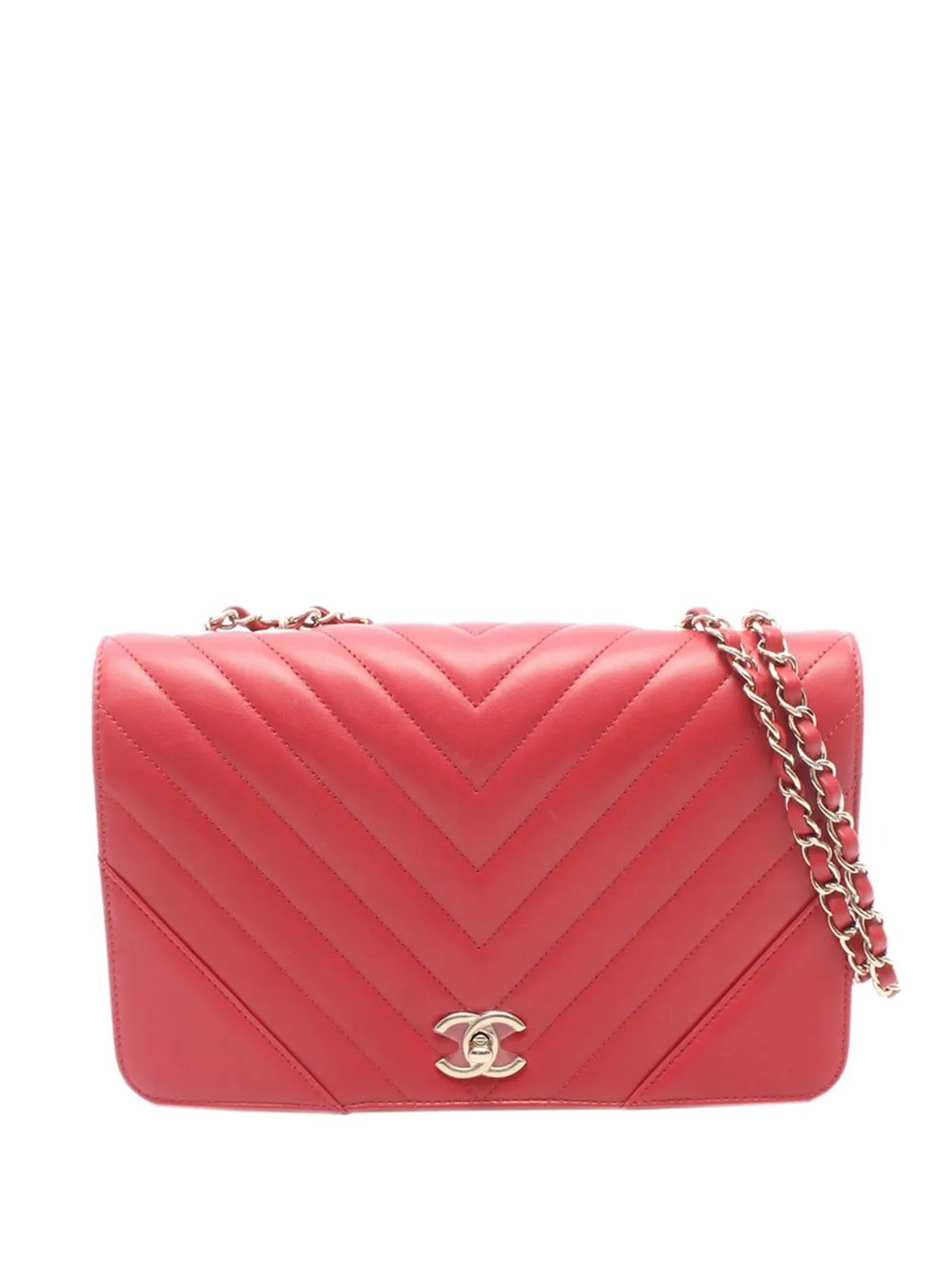 2019 Chevron Lambskin Full Flap crossbody bag
