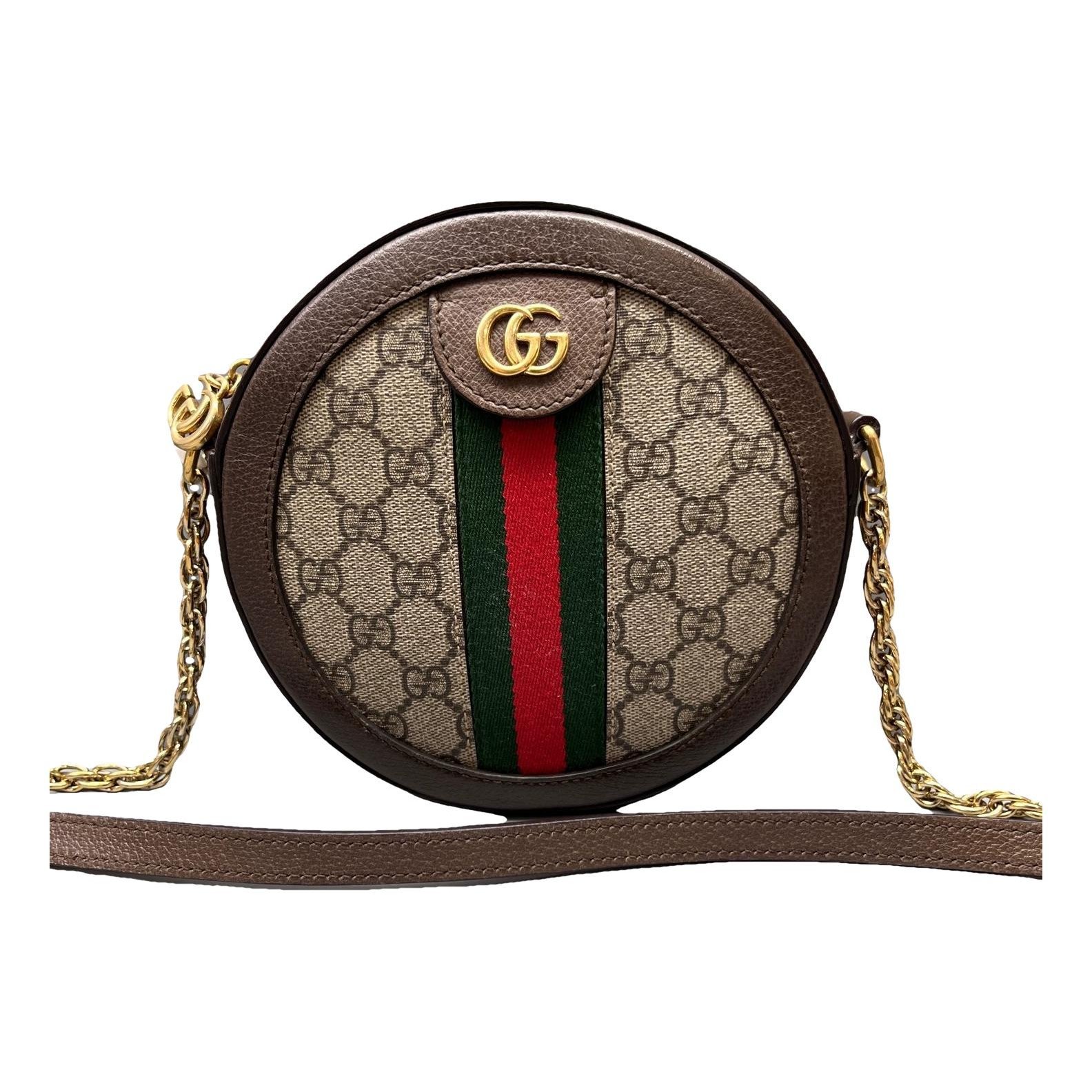 Ophidia Round leather handbag