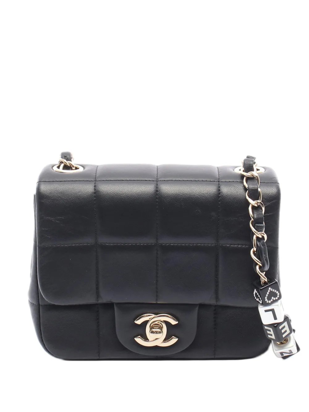 2021-2026 Mini Square Lambskin Chocolate Bar Flap crossbody bag